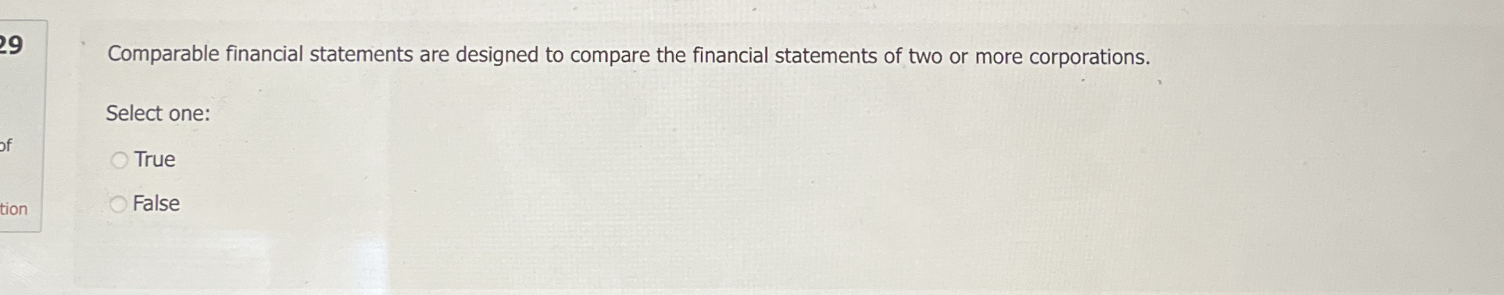 2 9 Comparable financial statements are designed