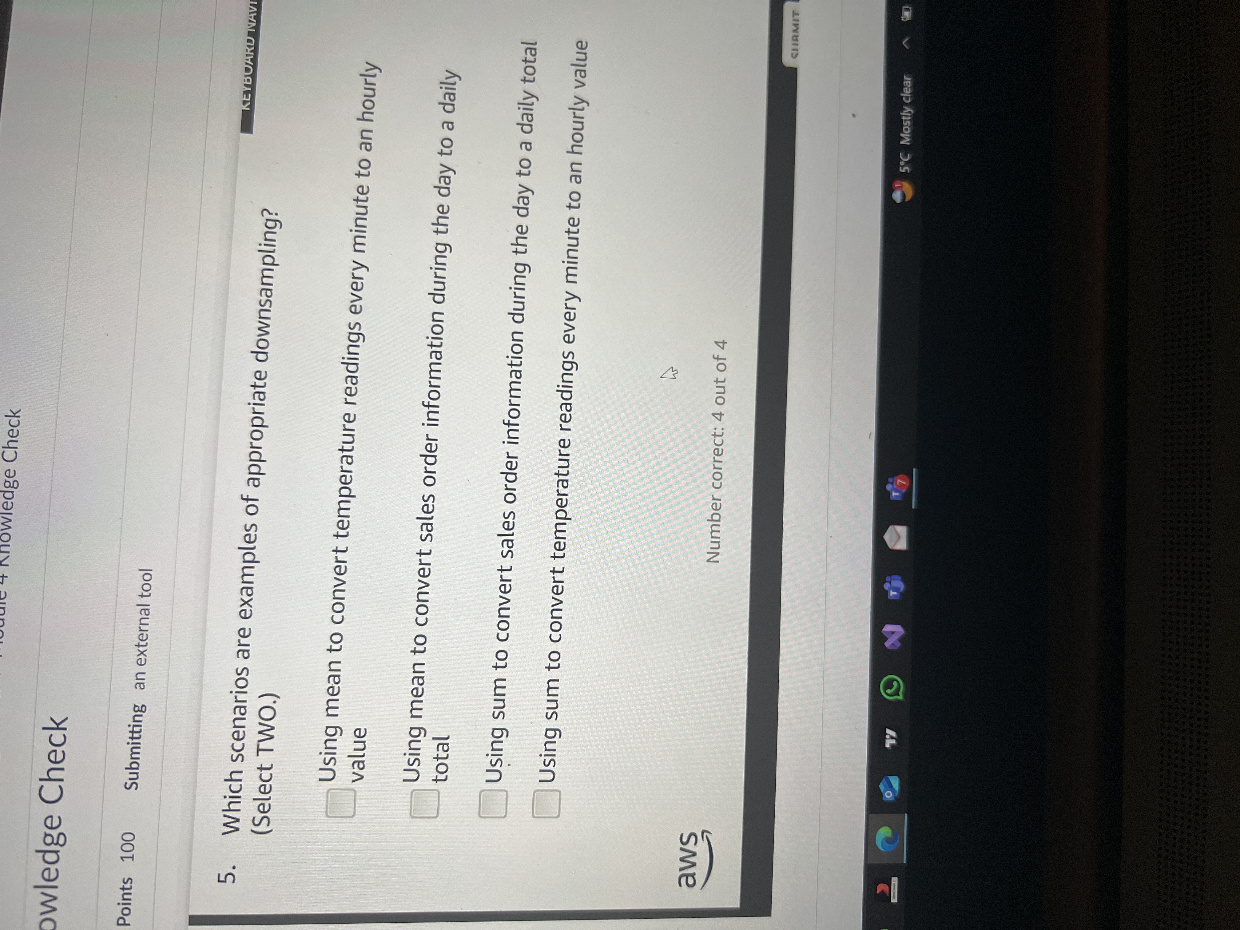 Answer Knowledge Check owledge Check Points 100