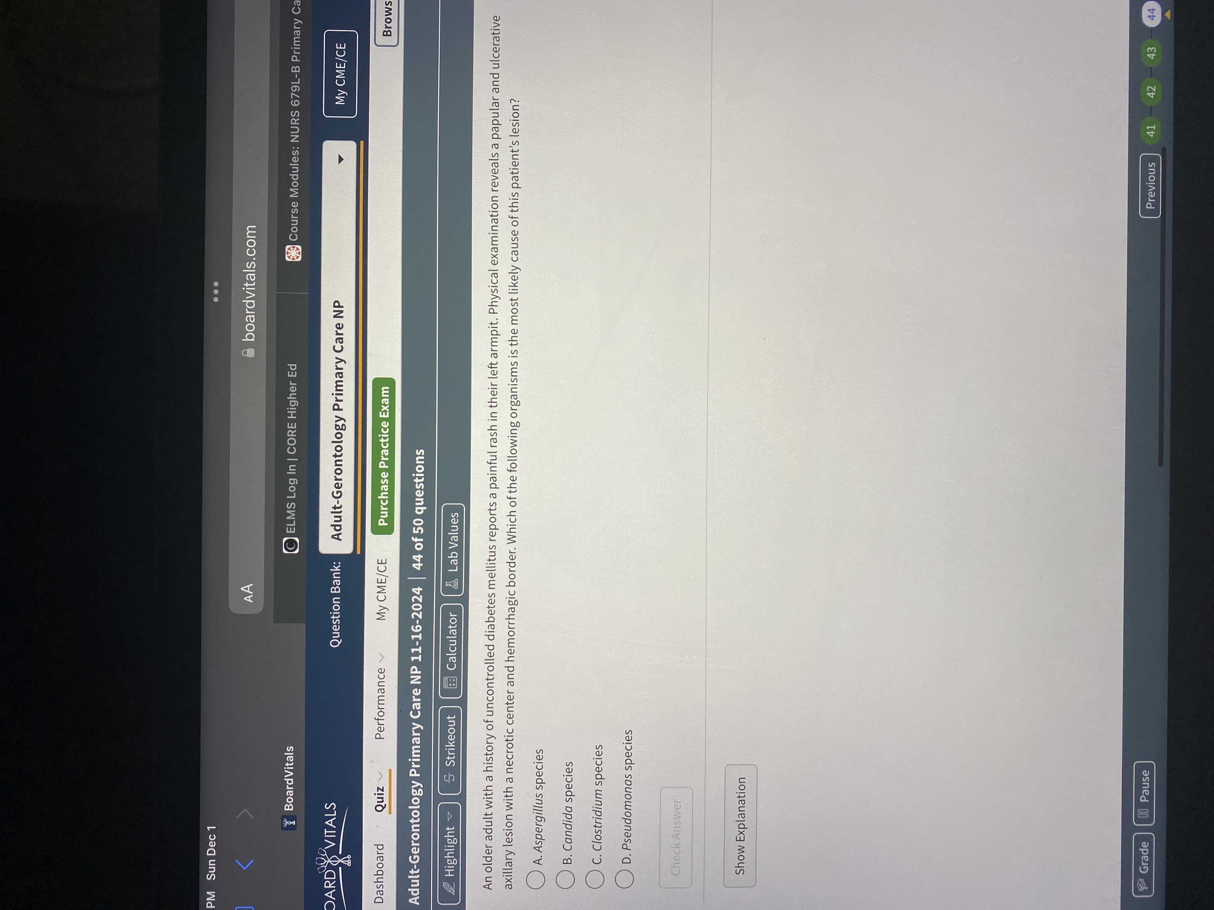 Answer PM Sun Dec 1 . . . < AA boardvitals.com