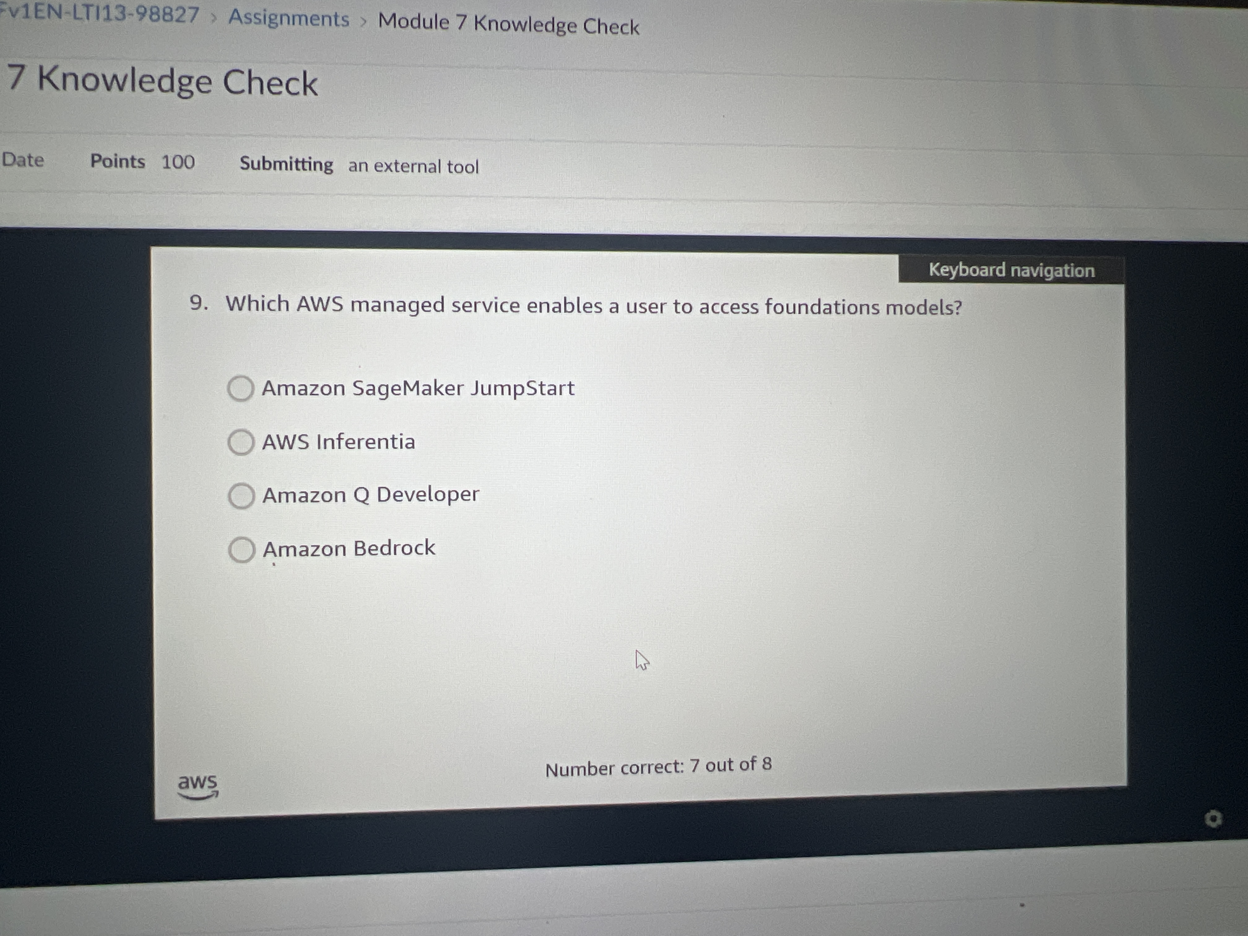 Answer V1EN-LT113-98827 > Assignments > Module 7