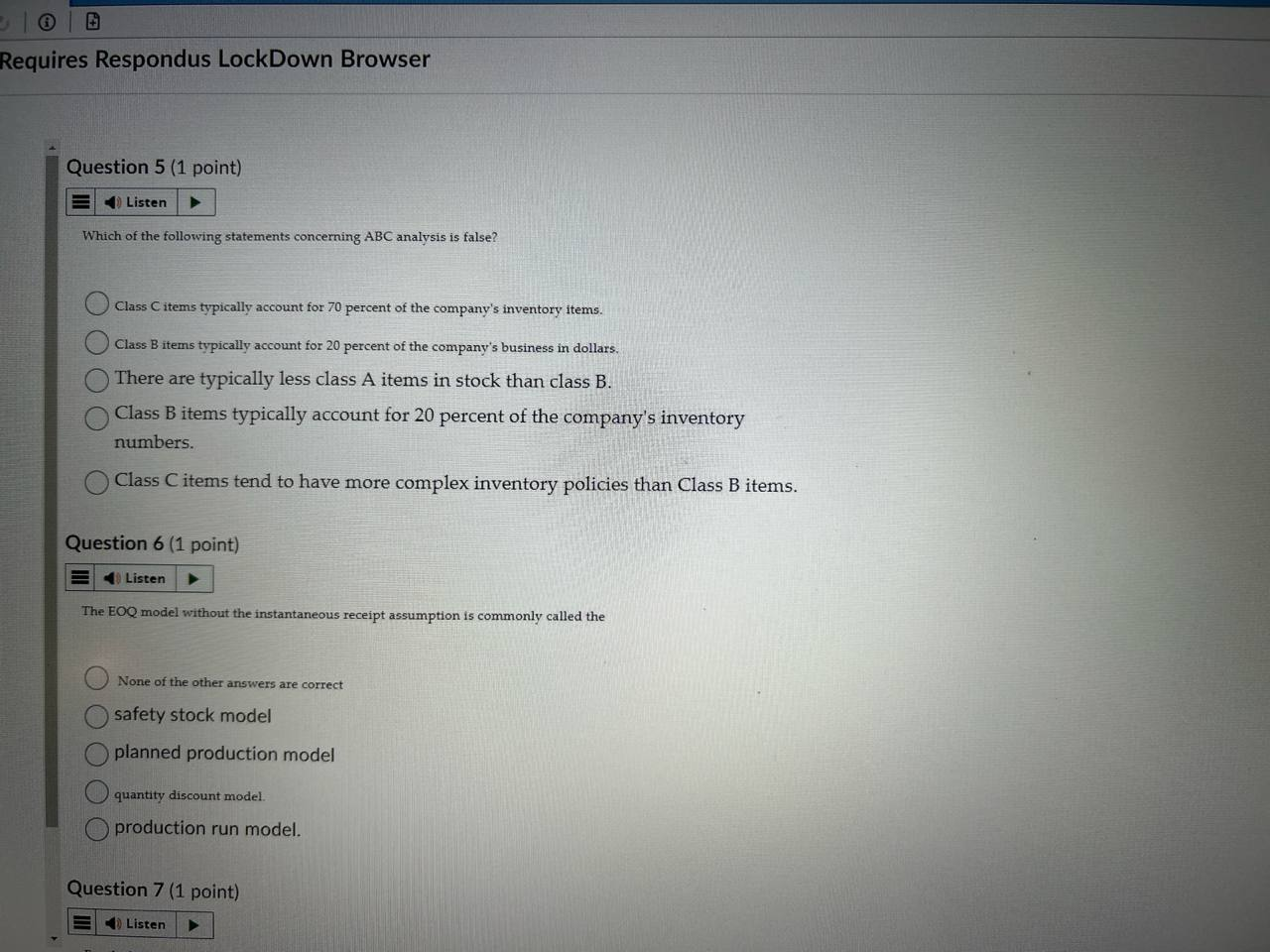 answer Requires Respondus LockDown Browser