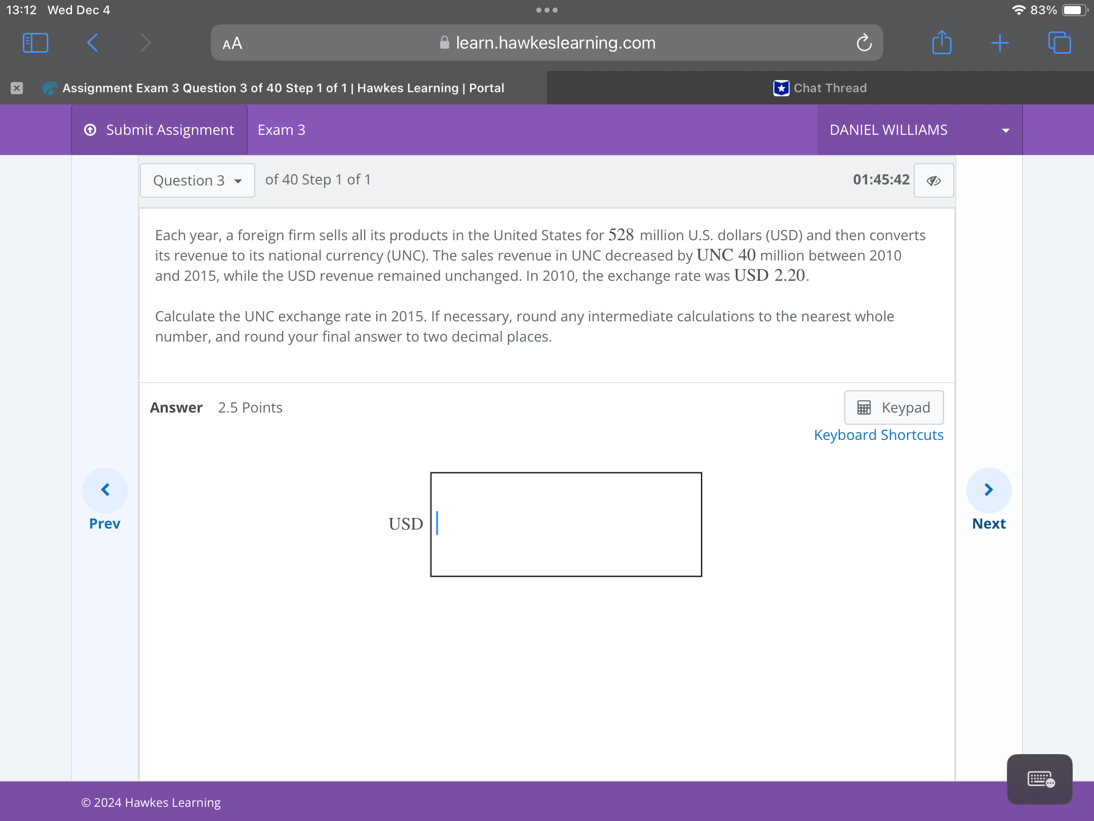 Answer 13:12 Wed Dec 4 . . . 83% O AA