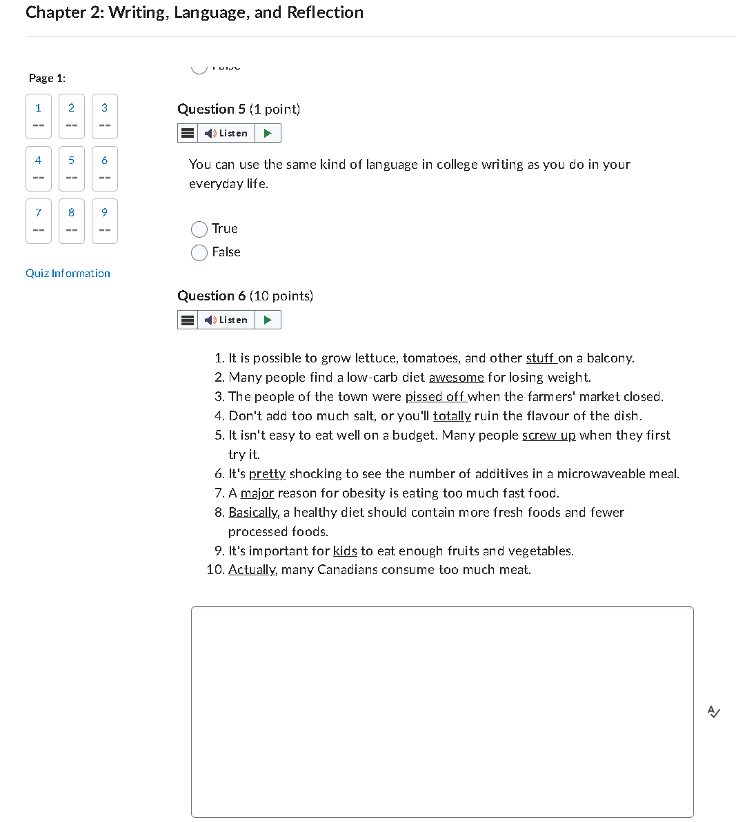 Chapter 2: Writing, Language, and Reflection Page