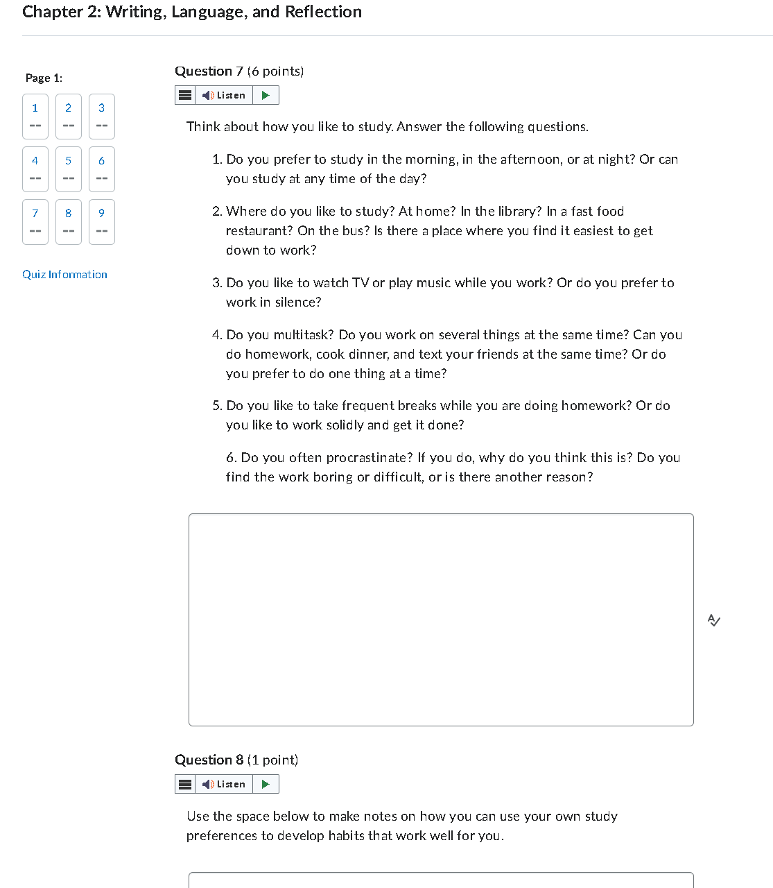 Chapter 2: Writing, Language, and Reflection Page