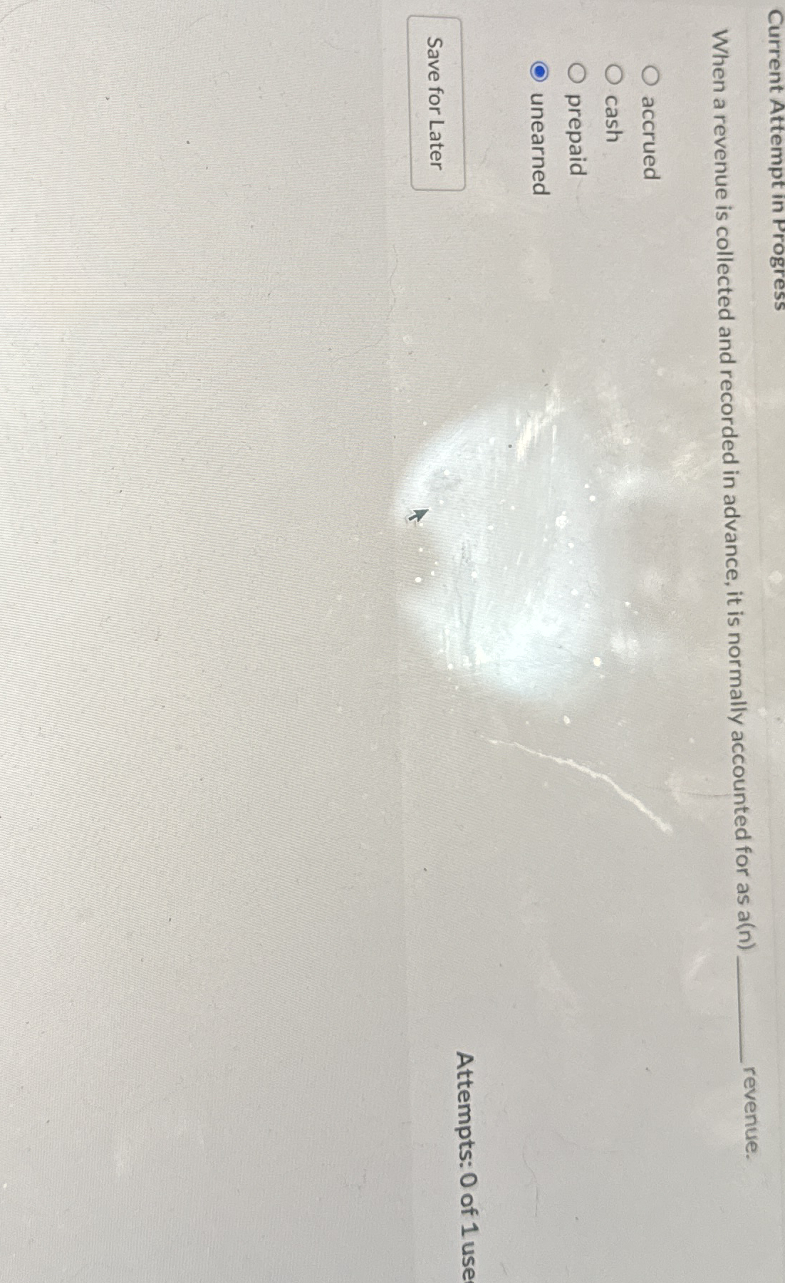 Current Attempt in Progress When a revenue is