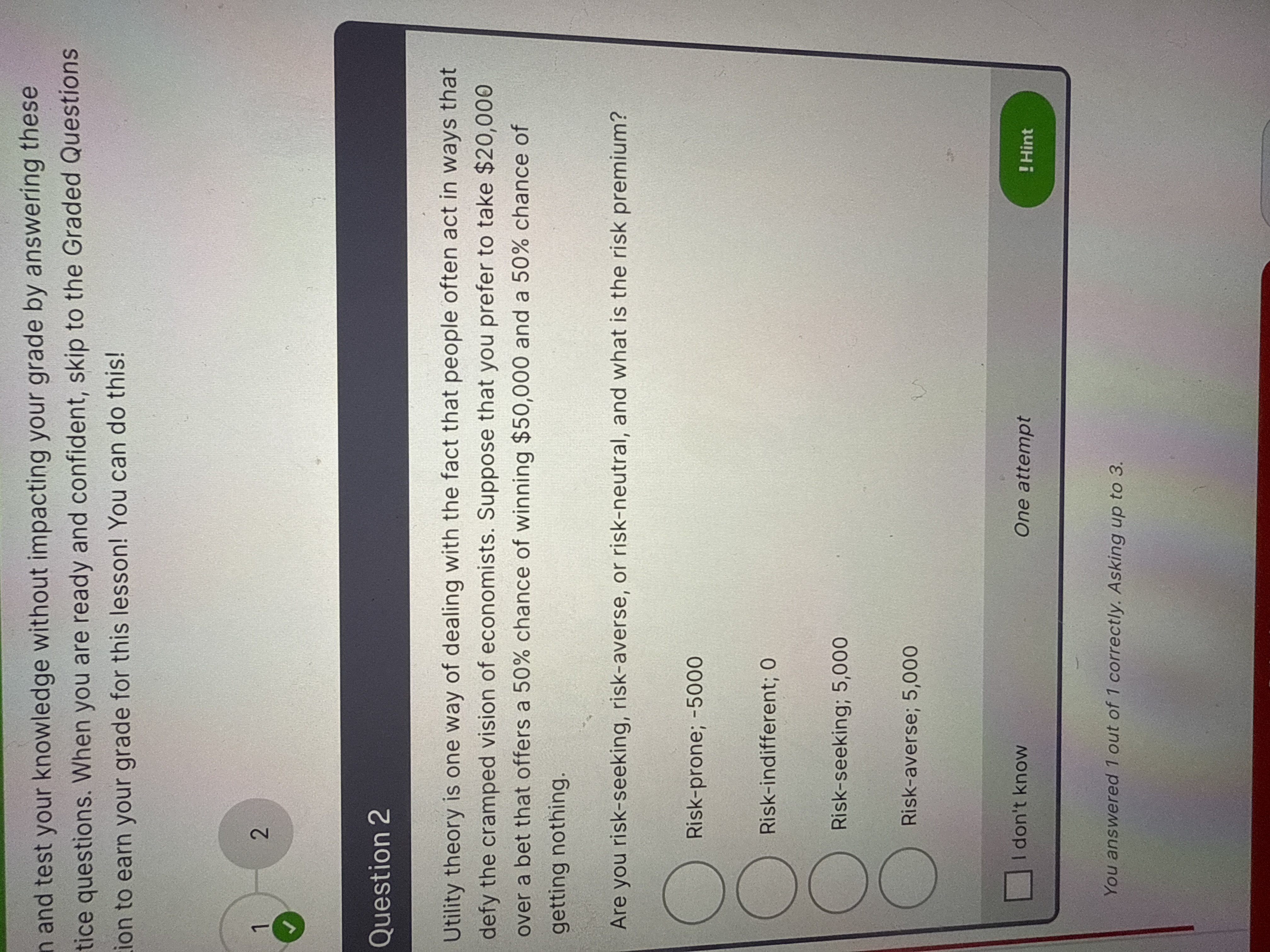 Answer n and test your knowledge without