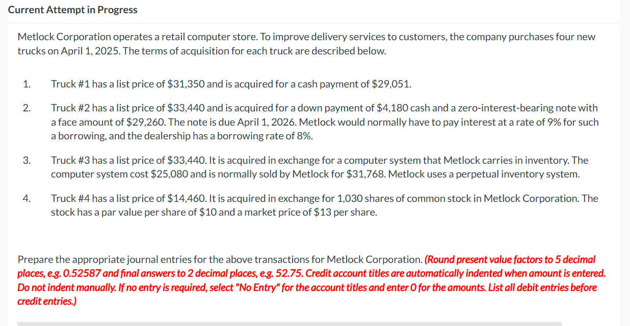 Current Attempt in Progress Metlock Corporation