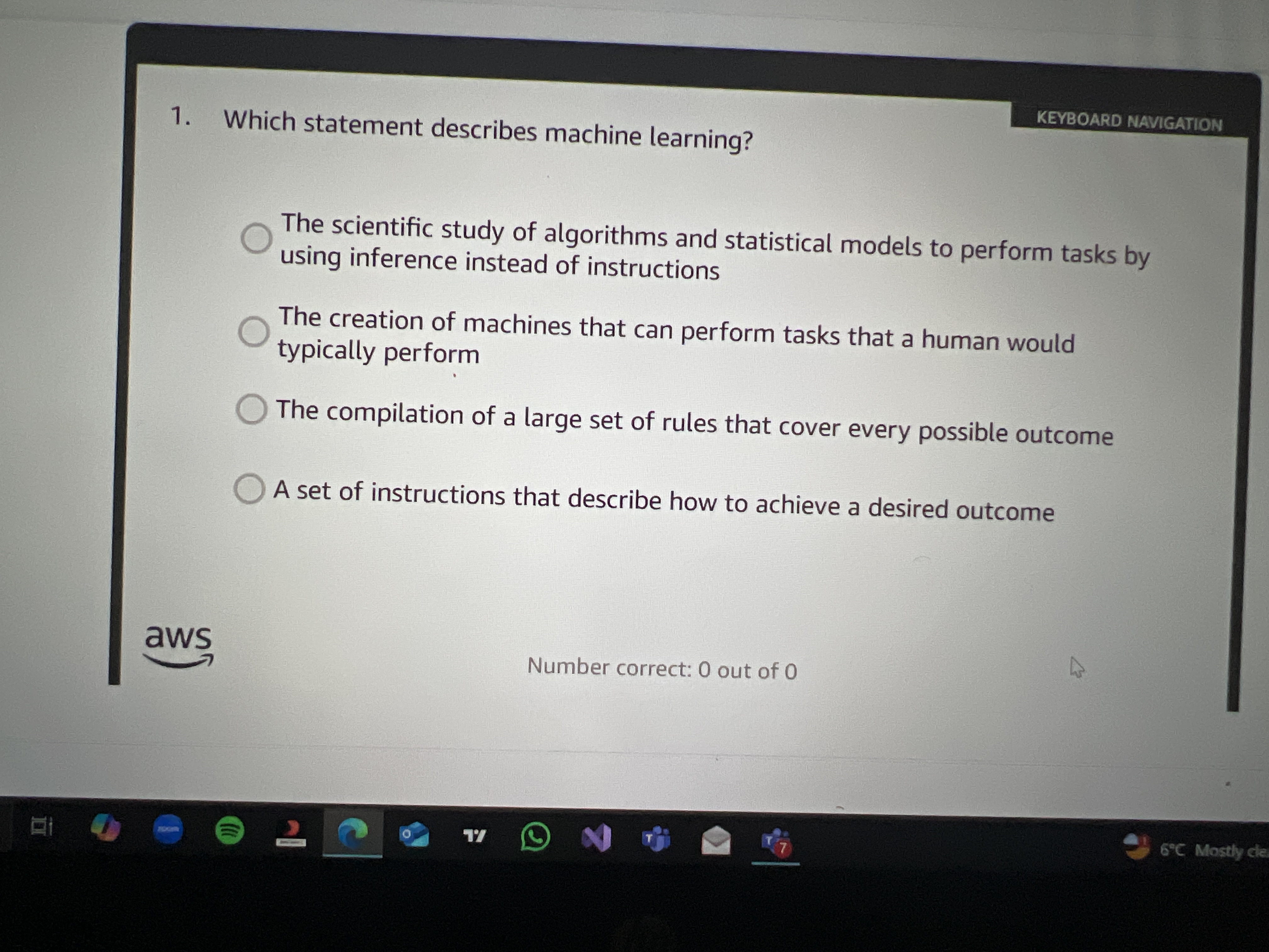 Answer Which statement describes machine