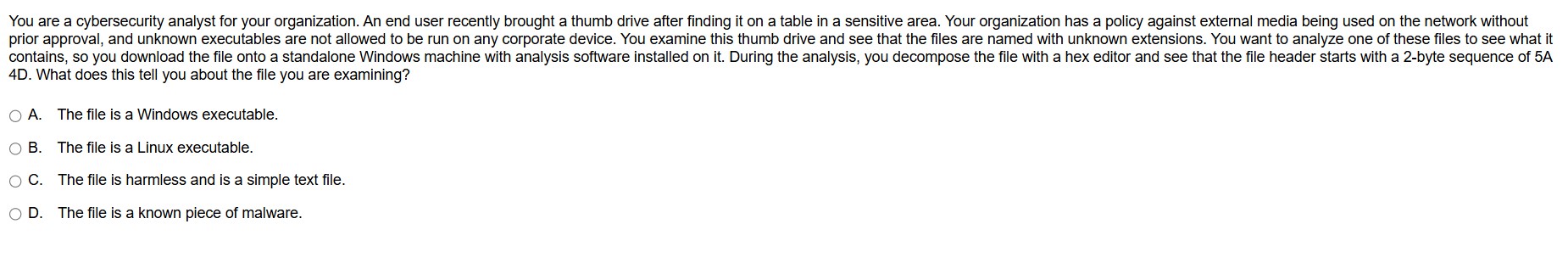 answer You are a cybersecurity analyst for your
