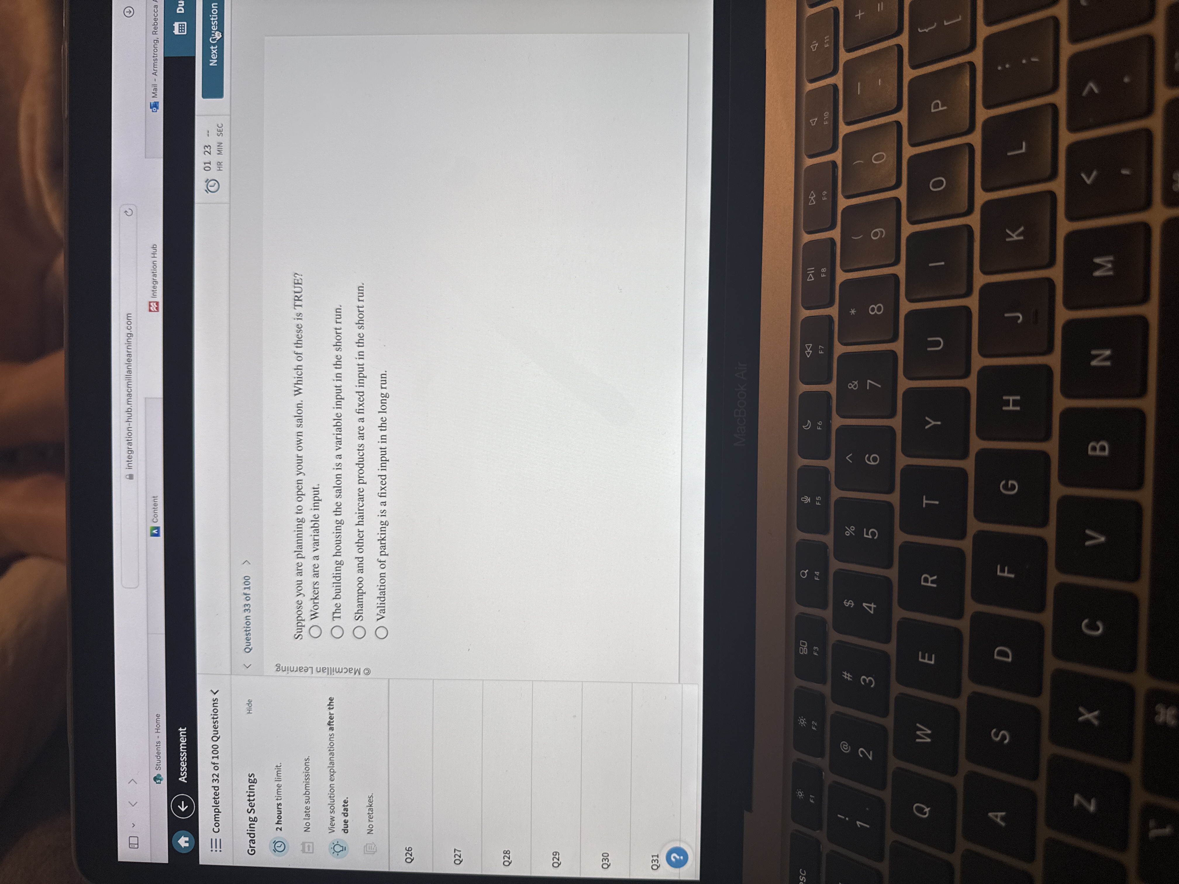 answer integration-hub.macmillanlearning.com C
