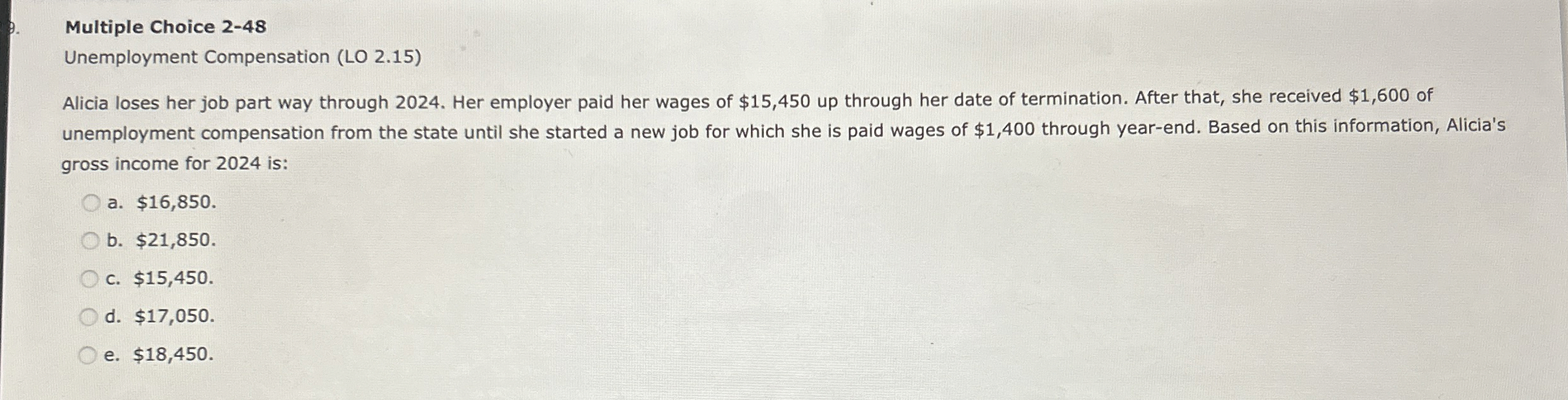 Multiple Choice 2 - 4 8 Unemployment Compensation