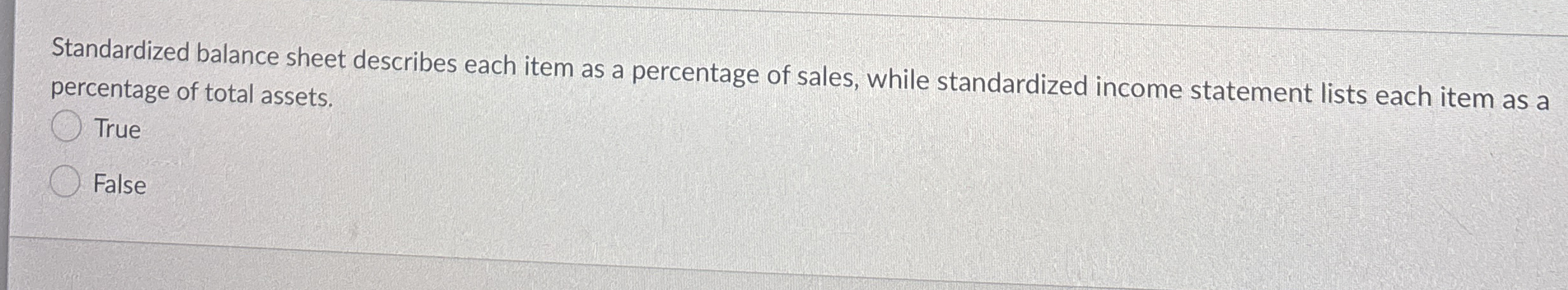 Standardized balance sheet describes each item as