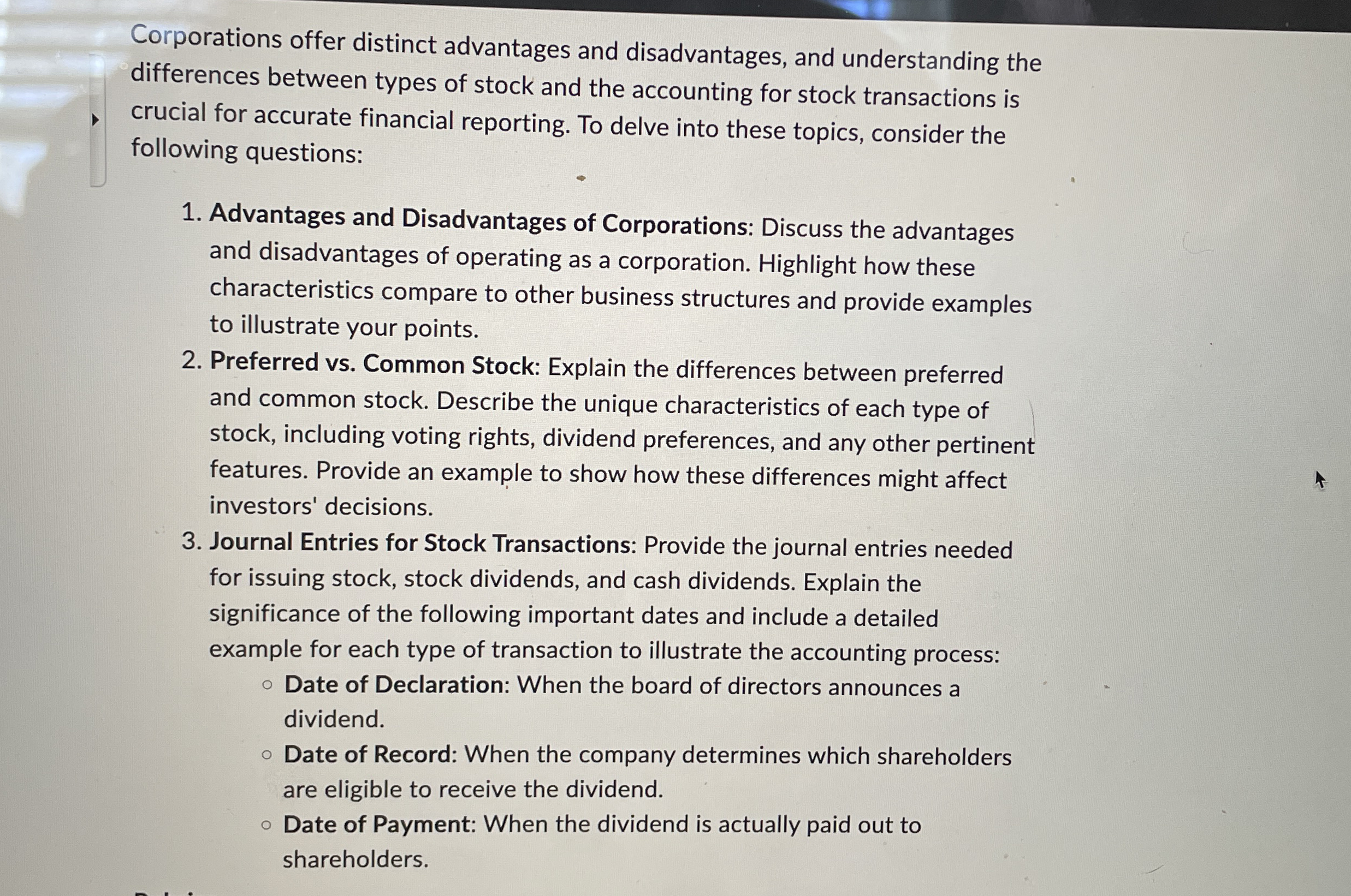 Corporations offer distinct advantages and