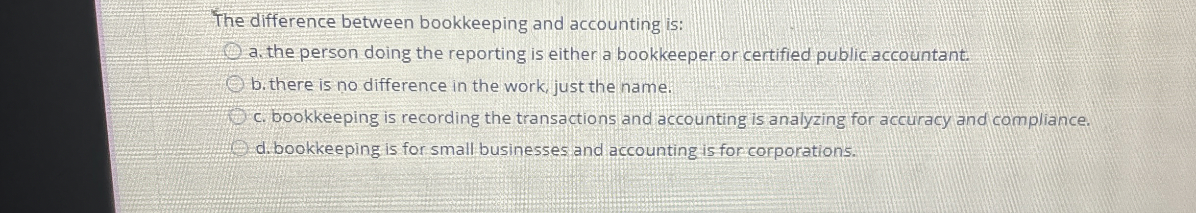 The difference between bookkeeping and accounting