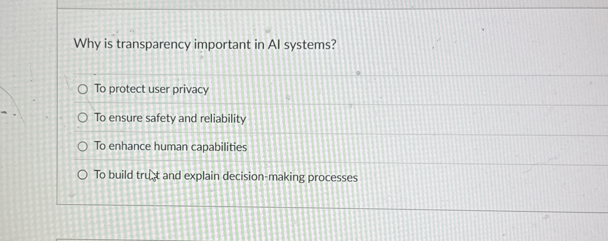 Why is transparency important in Al systems? To