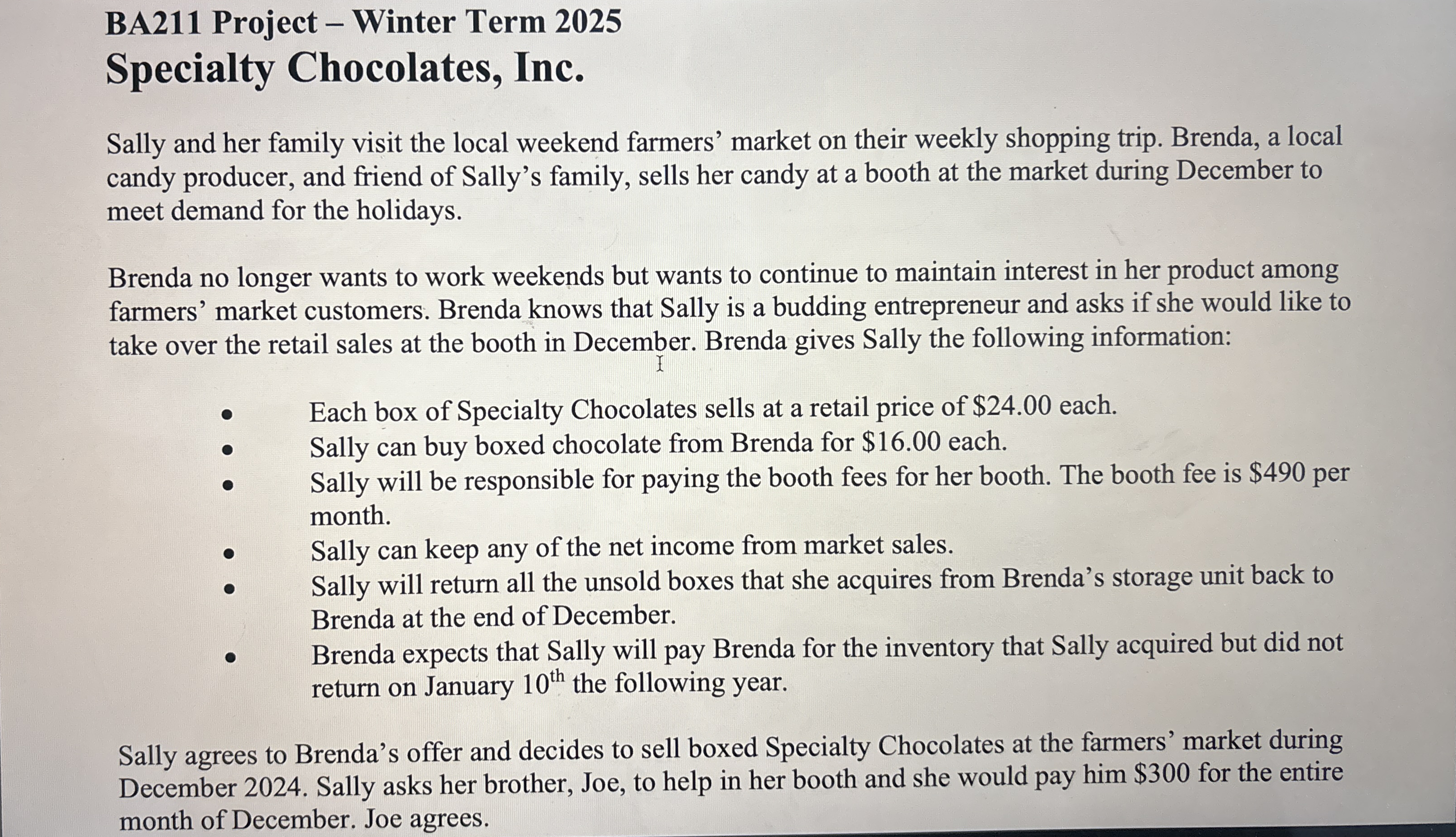 BA 2 1 1 Project - Winter Term 2 0 2 5 Specialty