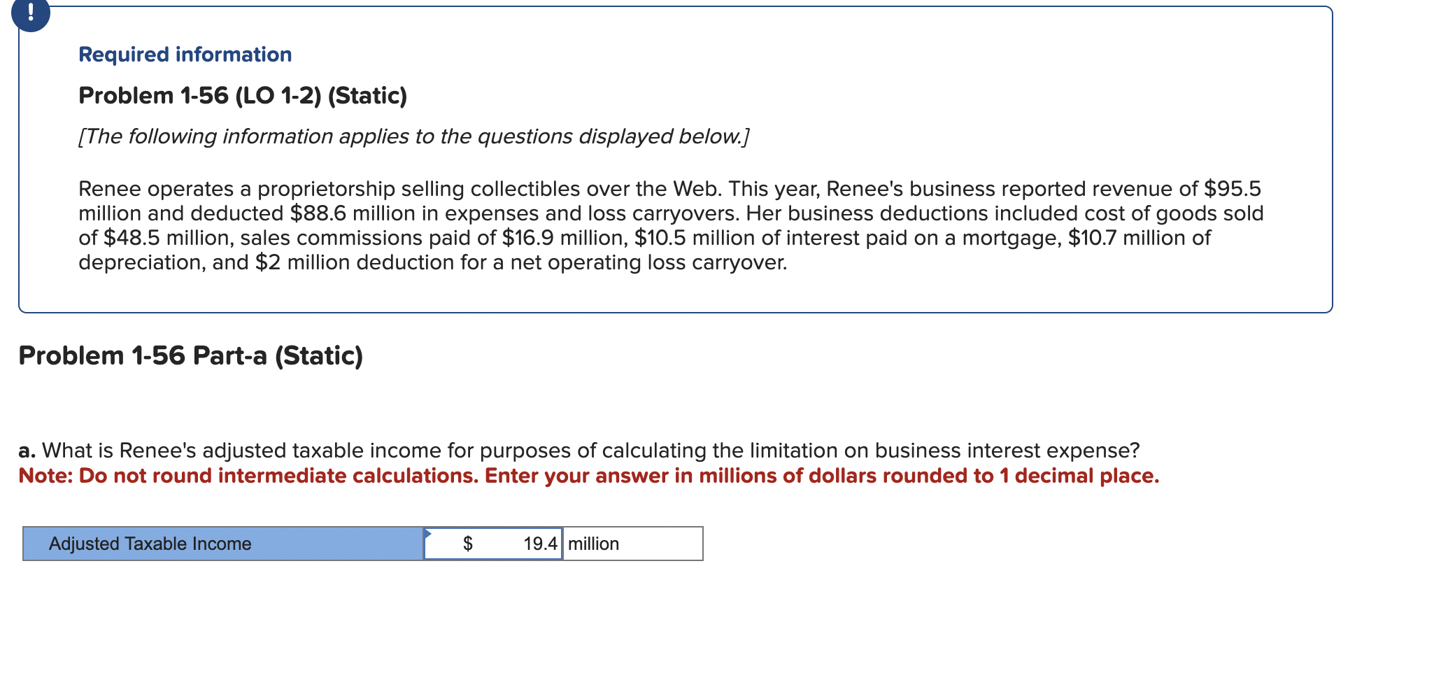 Required information Problem 1 - 5 6 ( LO 1 - 2 )
