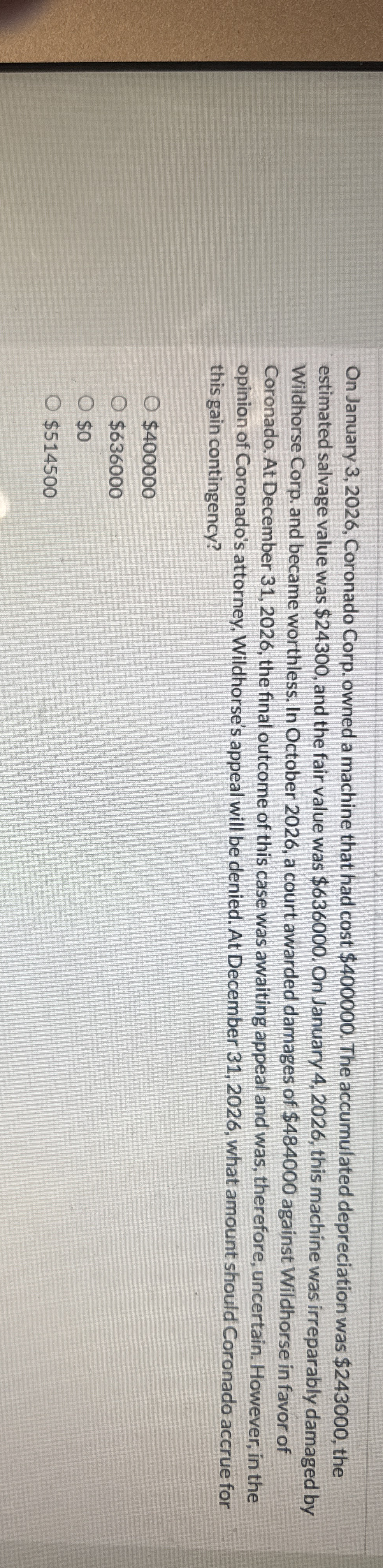On January 3 , 2 0 2 6 , Coronado Corp. owned a