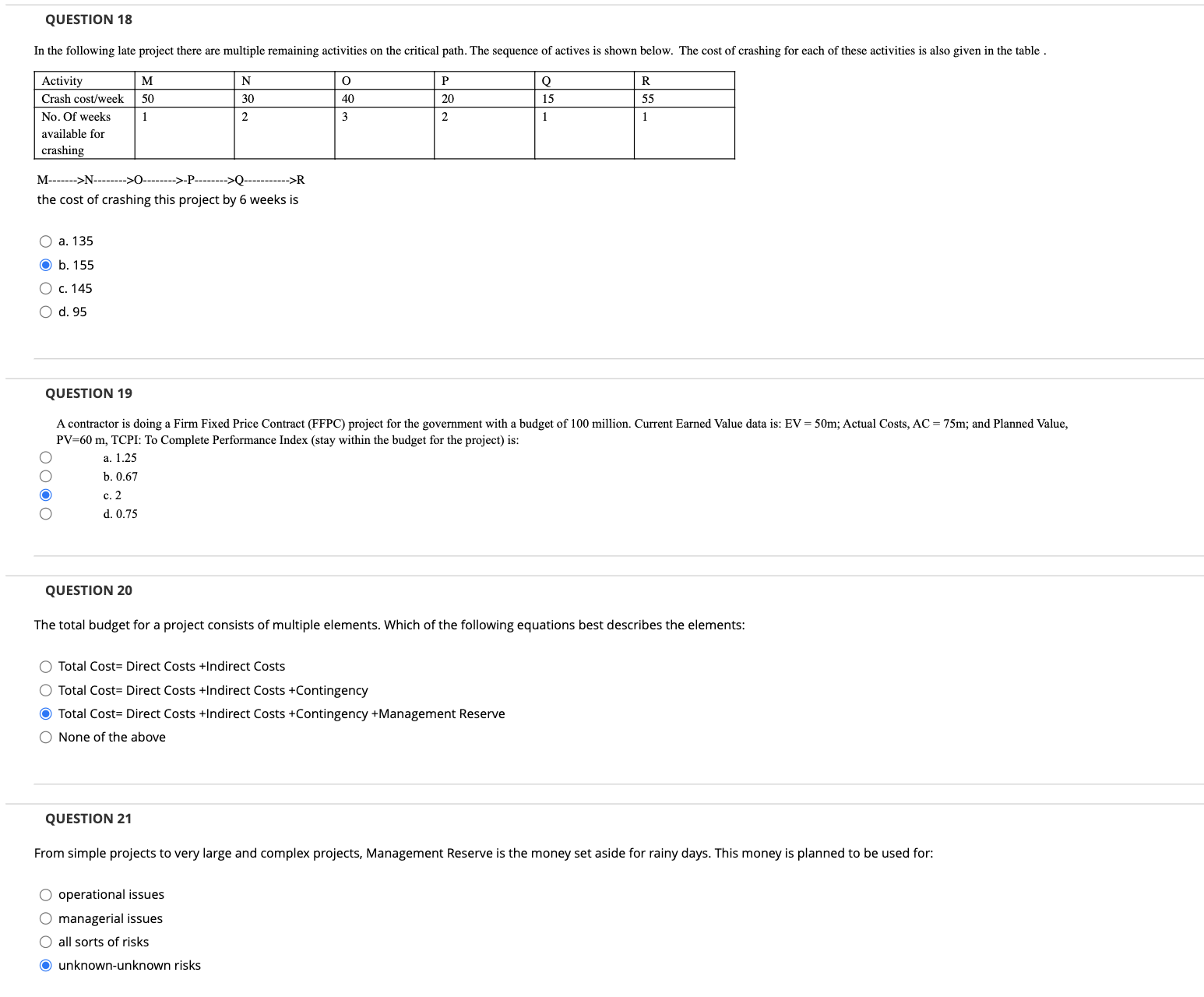 Did i choose the correct answer? QUESTION 18 In