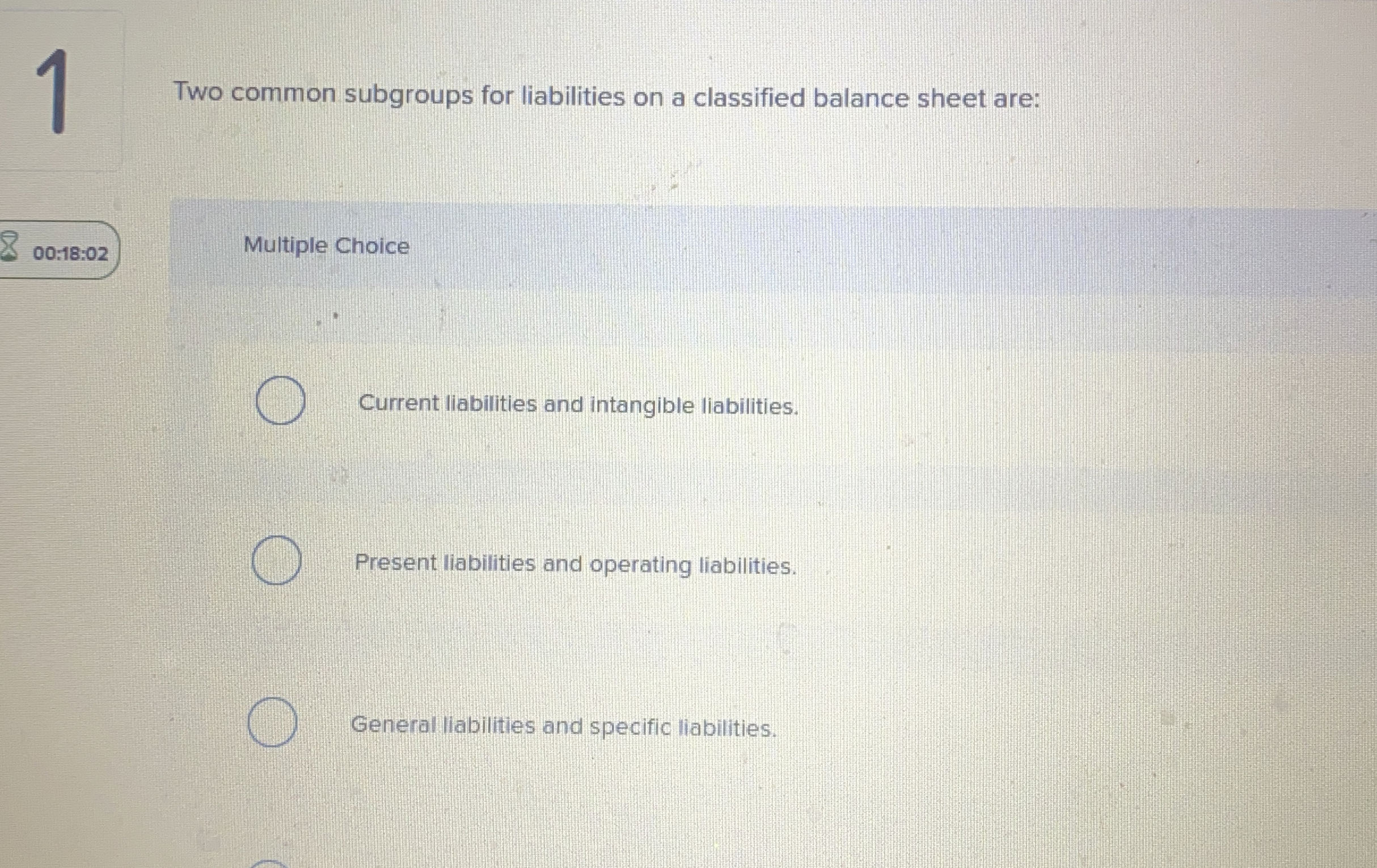 1 Two common subgroups for liabilities on a