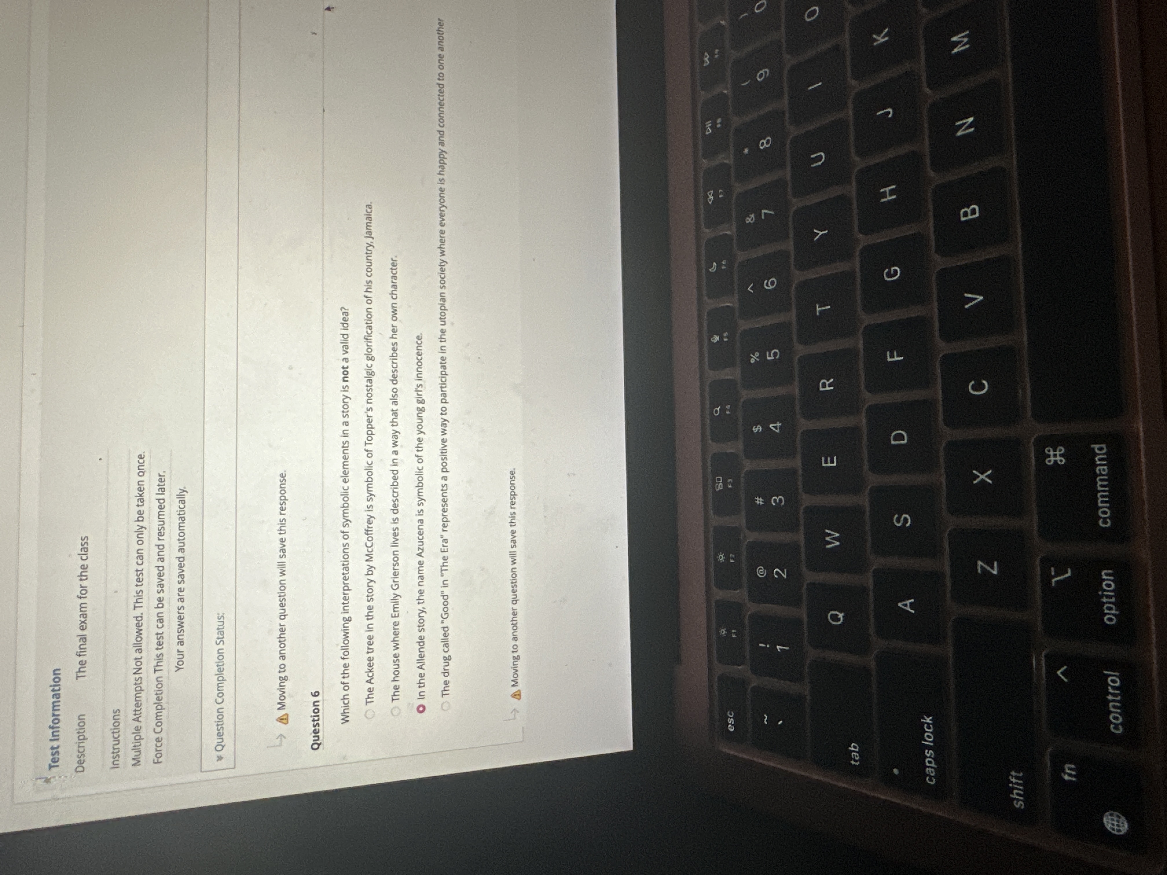 Answer Test Information Description The final