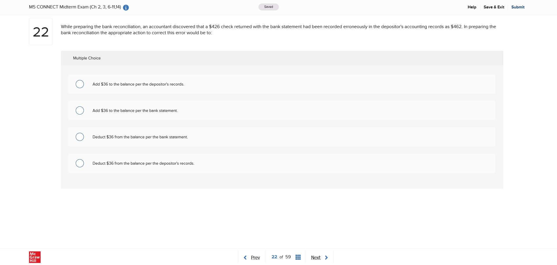 answer M5 CONNECT Midterm Exam (Ch 2, 3, 6-11.14)