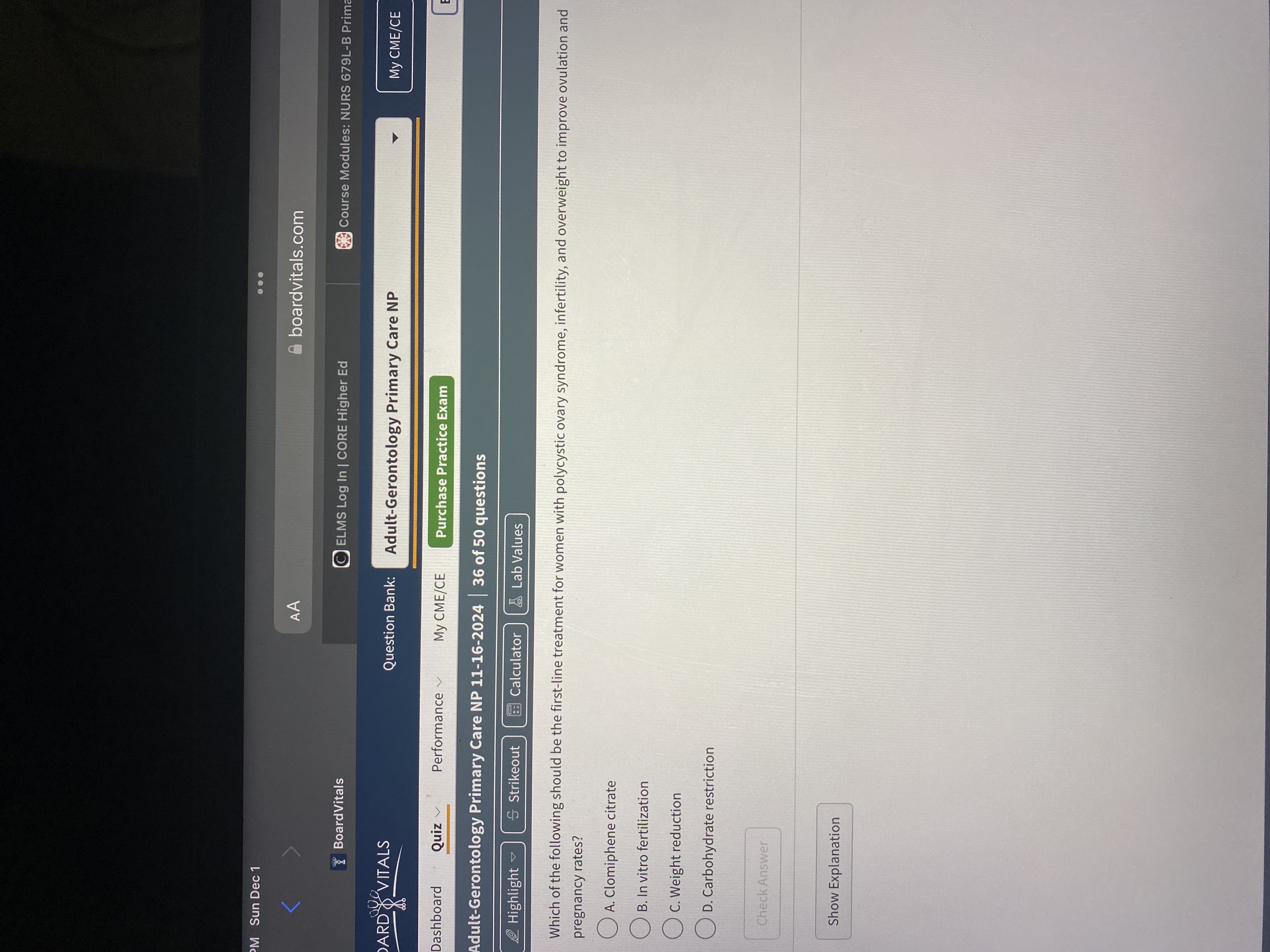 Answer M Sun Dec 1 . . . AA boardvitals.com