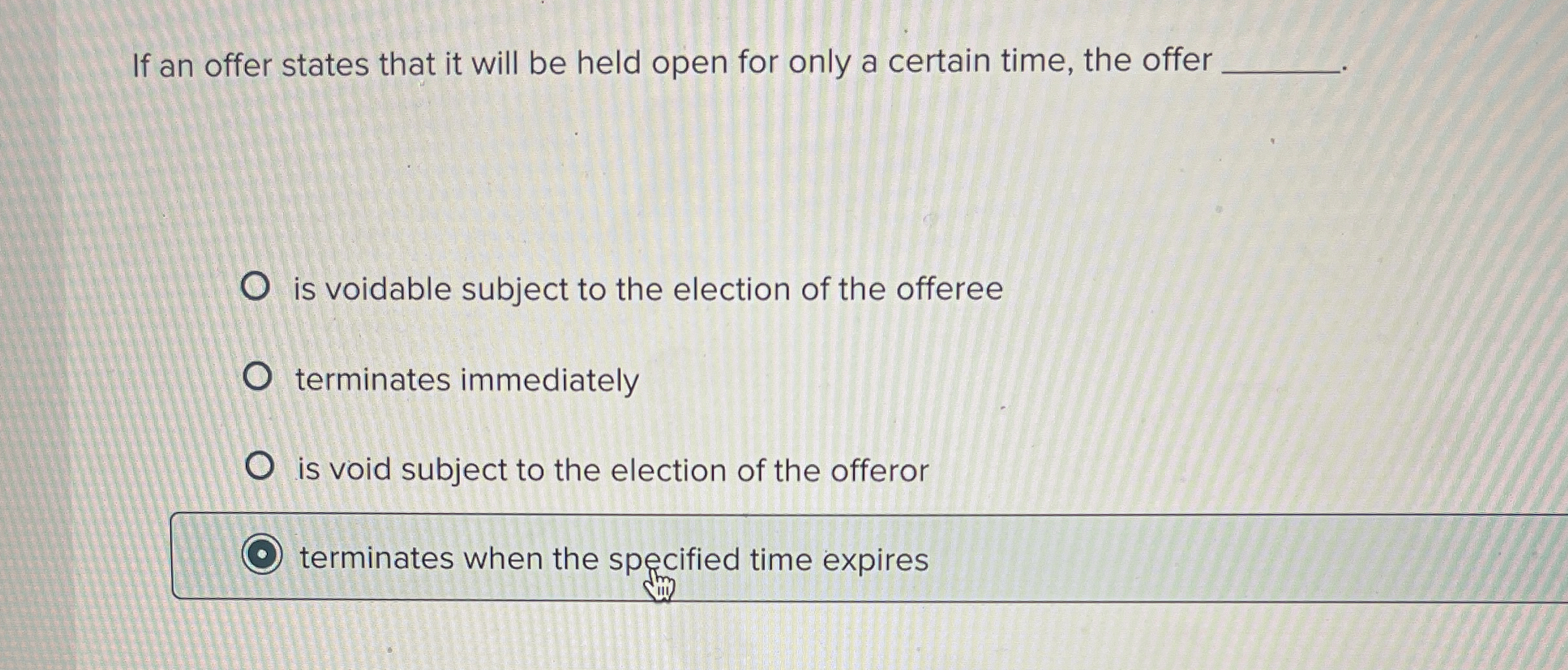 If an offer states that it will be held open for