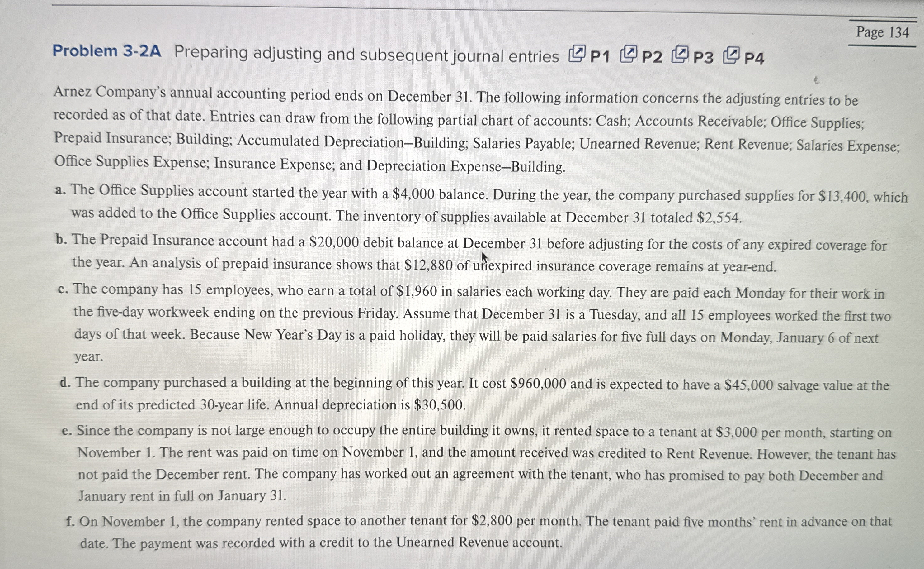 Page 1 3 4 Problem 3 - 2 A Preparing adjusting
