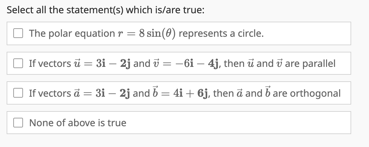 answer Select all the statement(s) which is/are