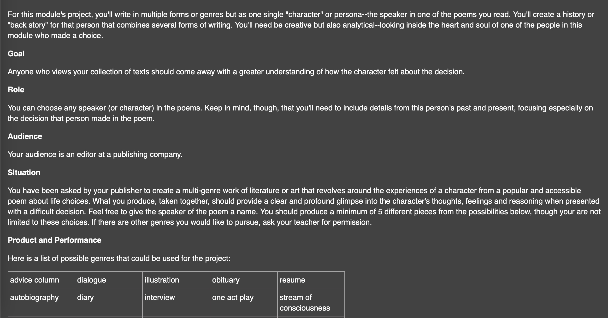 For this module's project, you'll write