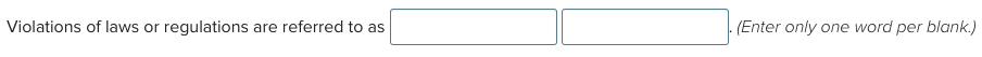 Violations of laws or regulations are referred to