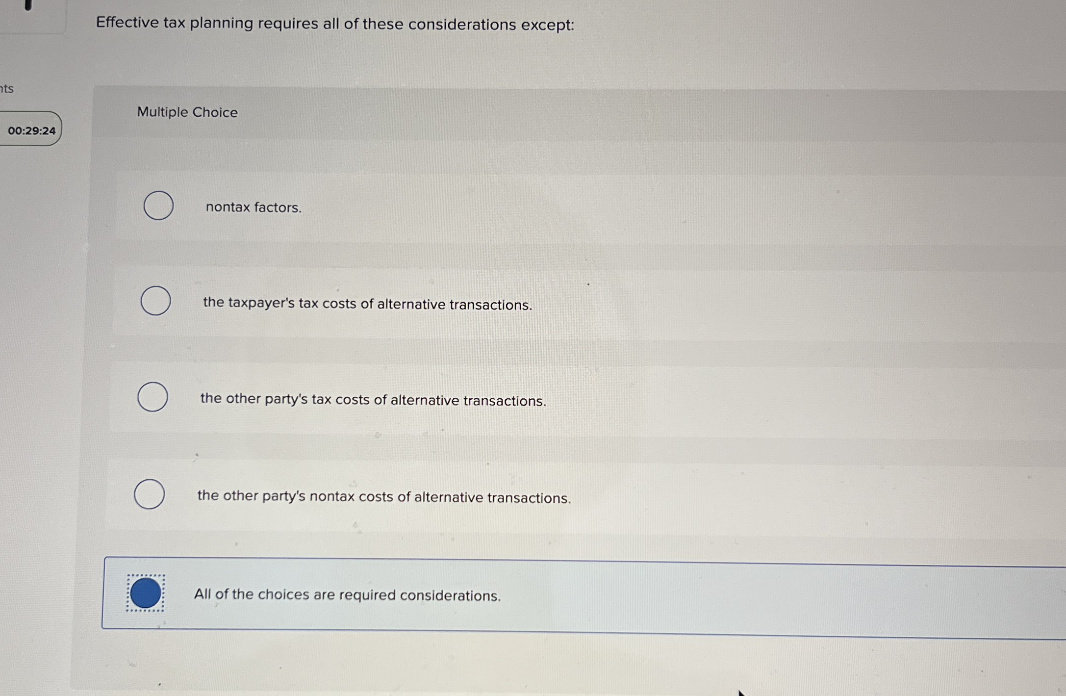 Effective tax planning requires all of these