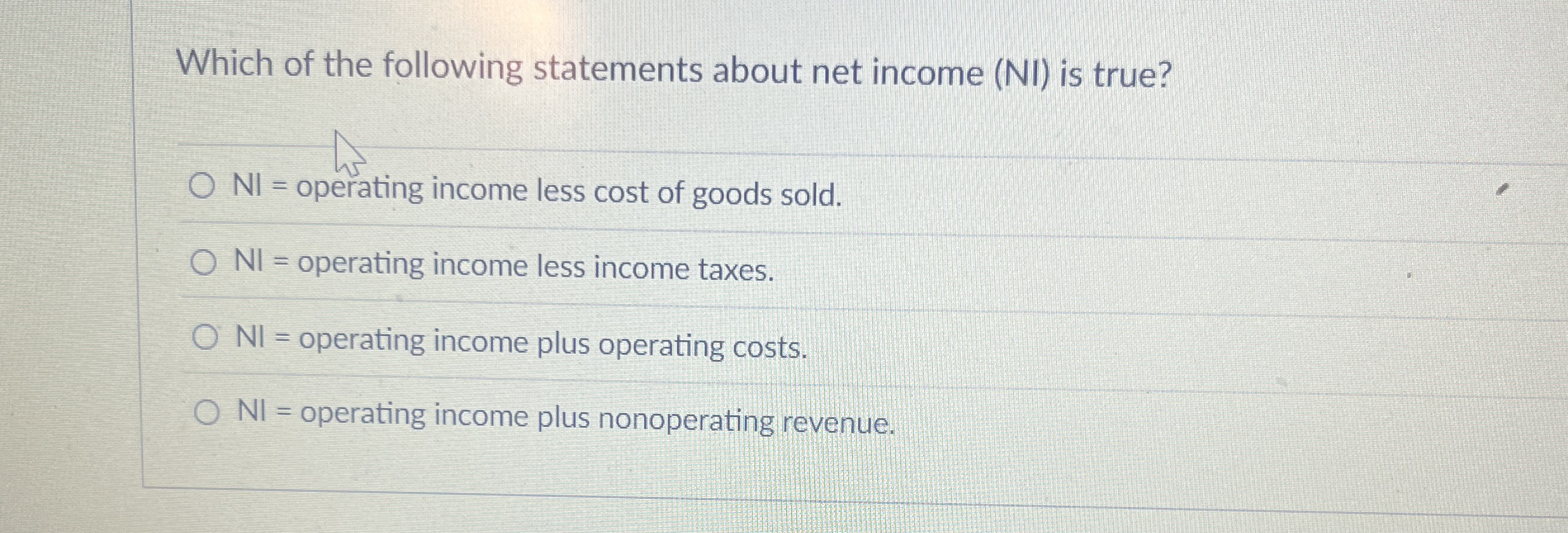 Which of the following statements about net