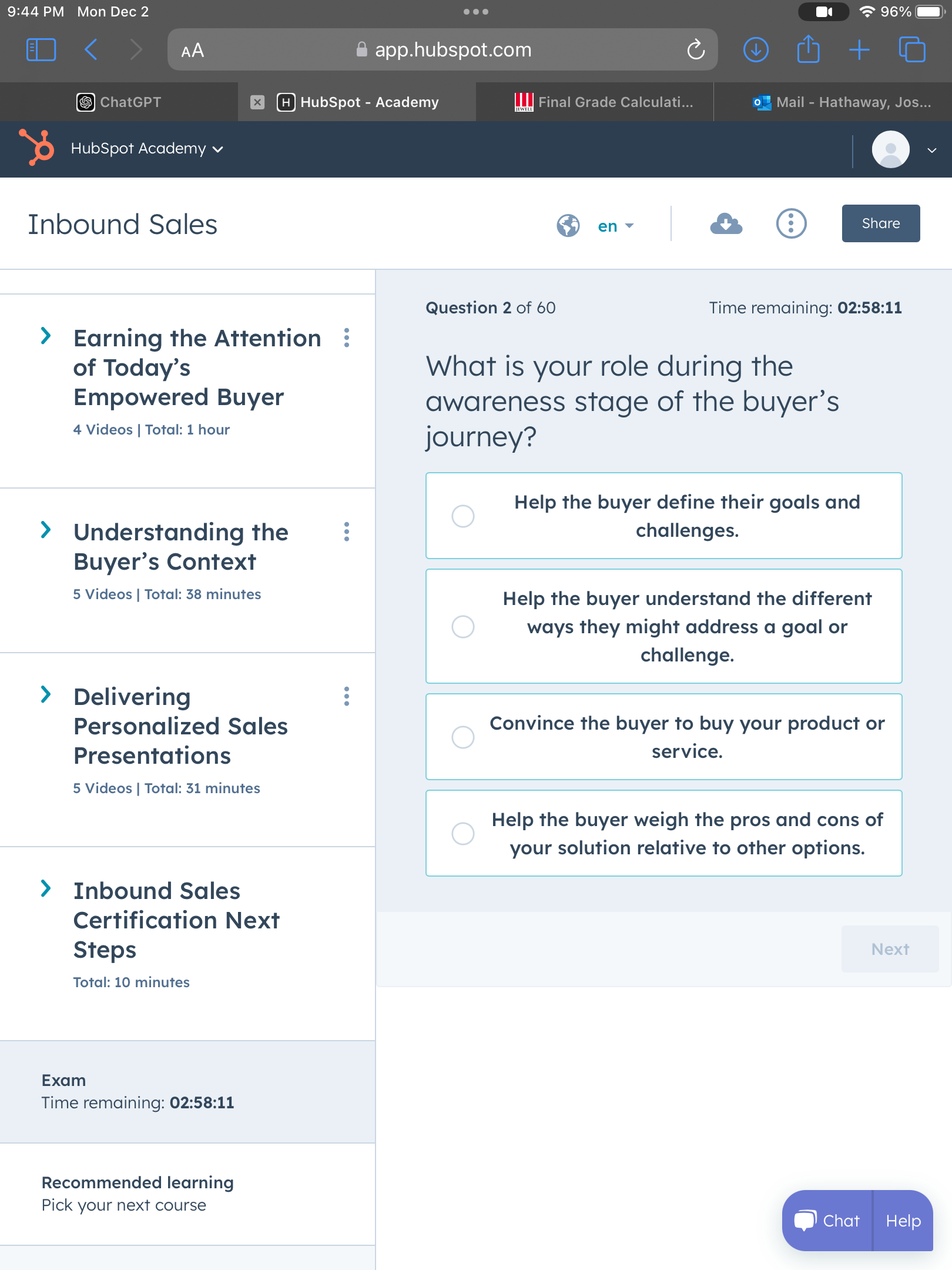 Answer 9:44 PM Mon Dec 2 o0 .' ?96%- #