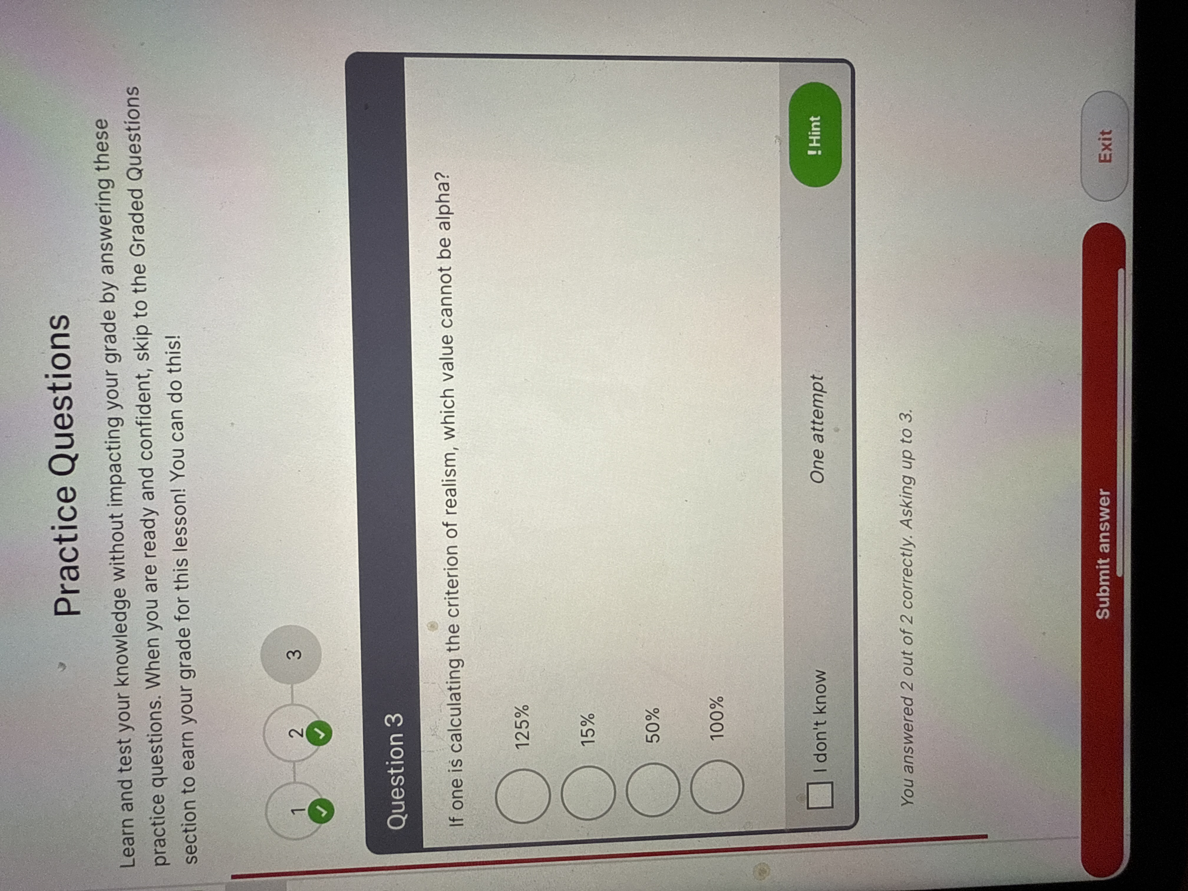Answer Practice Questions Learn and test your