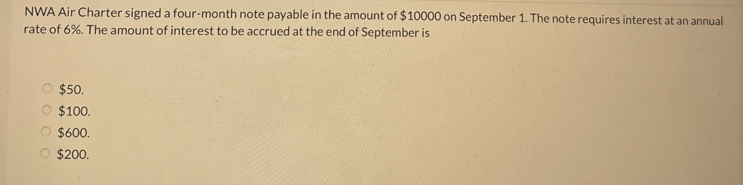 NWA Air Charter signed a four - month note