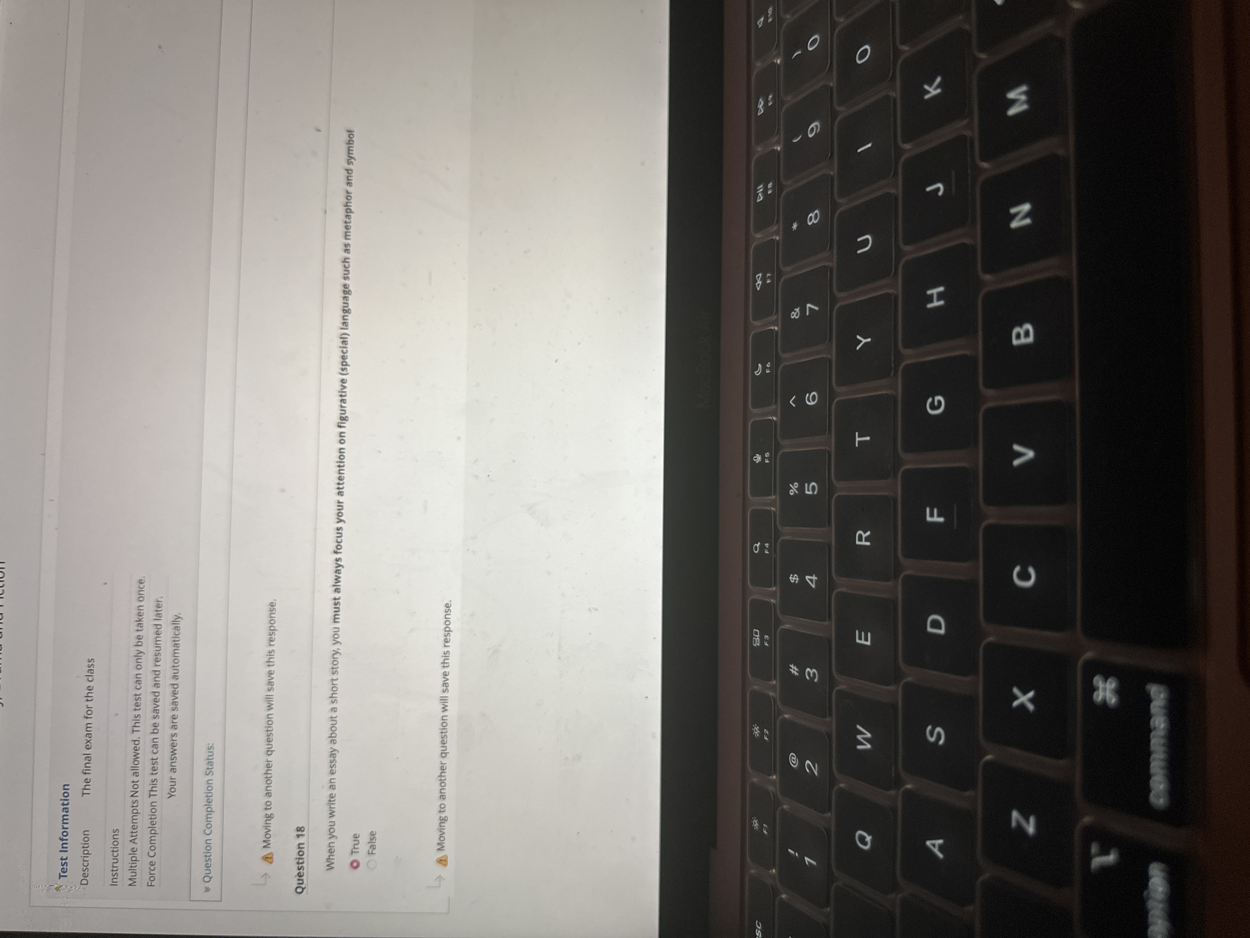 Answer Test Information Description The final