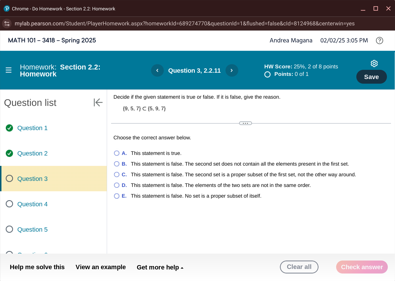 answer P Chrome - Do Homework - Section 2.2: