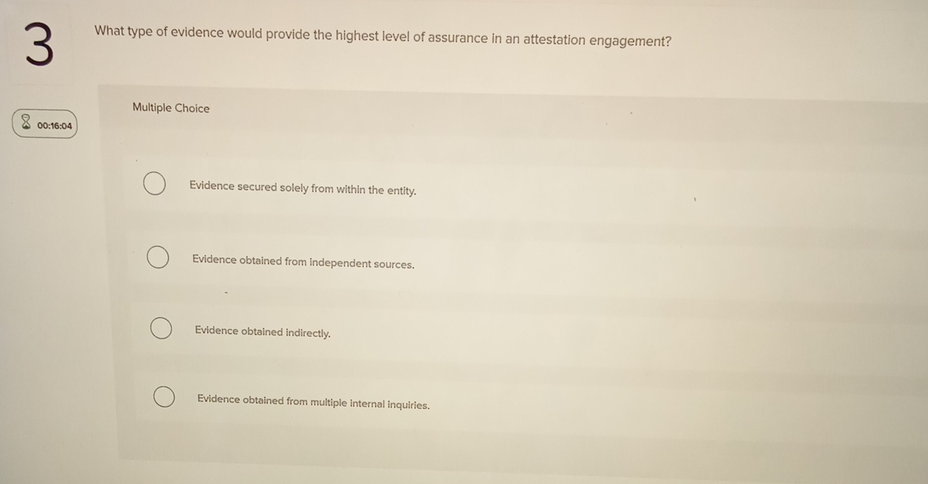 3 What type of evidence would provide the highest