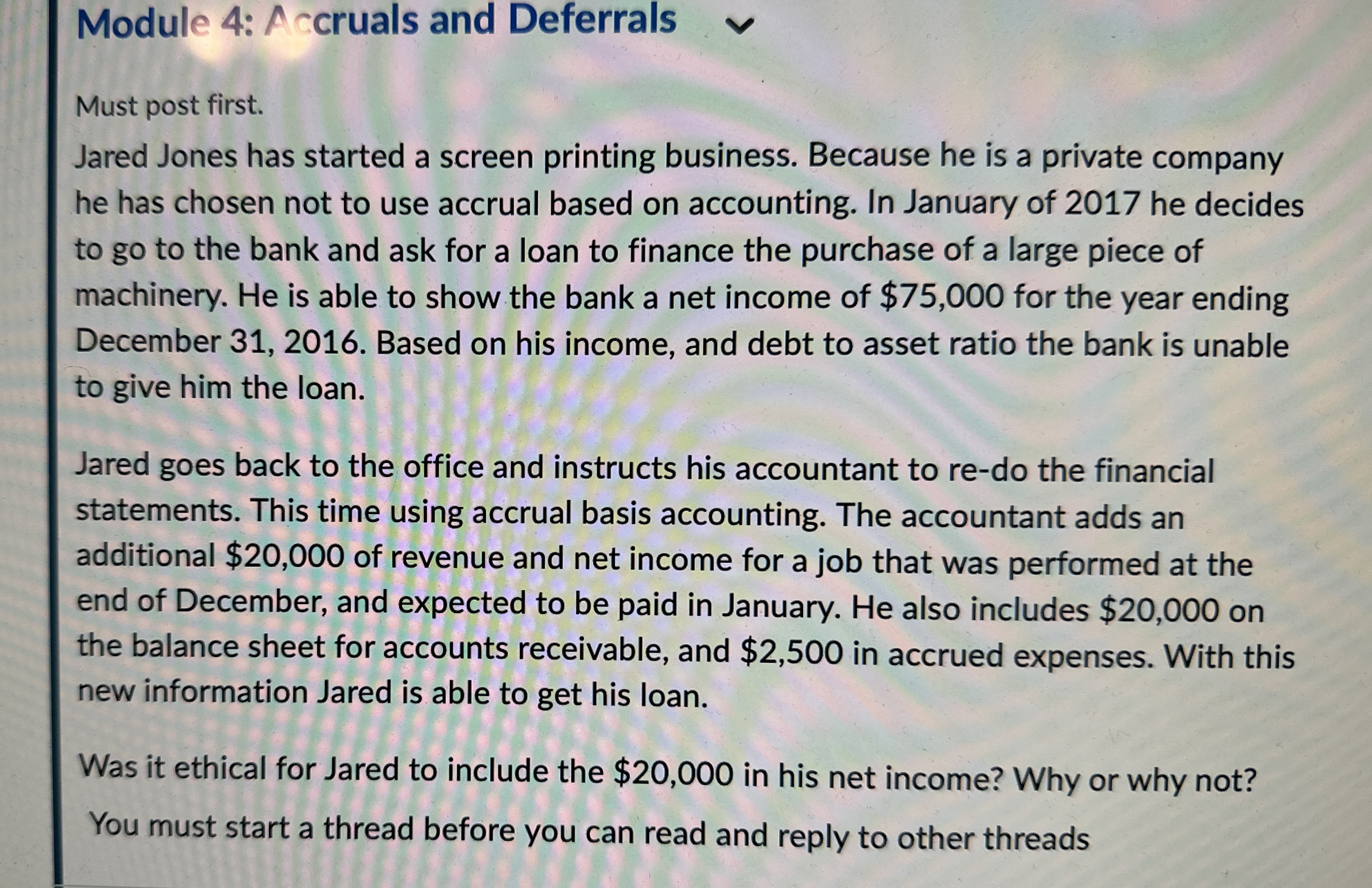 Module 4 : A ccruals and Deferrals Must post