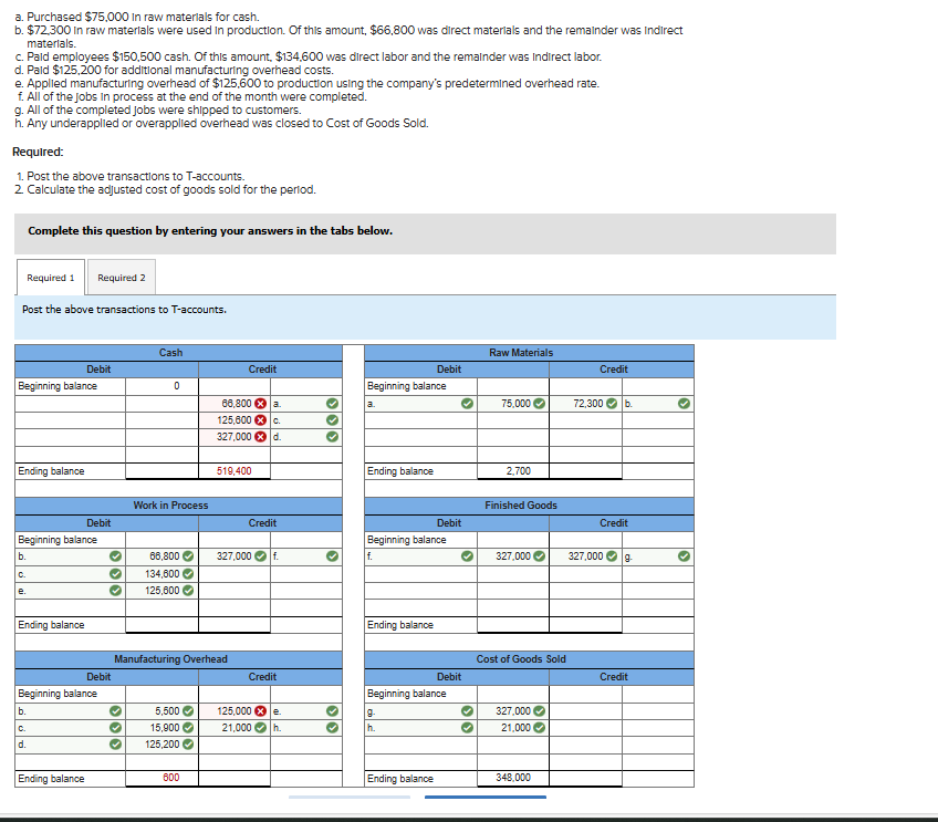 a . Purchased $ 7 5 , 0 0 0 in raw materlals for