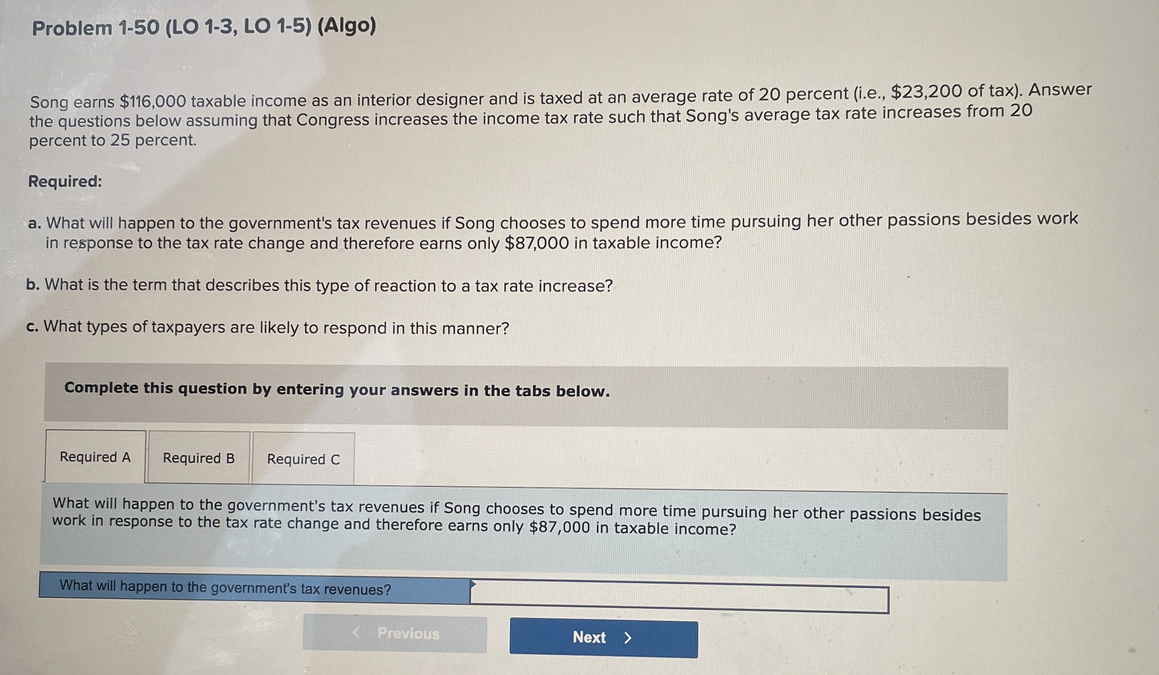 Problem 1 - 5 0 ( LO 1 - 3 , LO 1 - 5 ) ( Algo )
