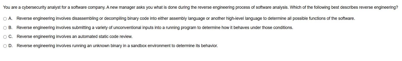 answer You are a cybersecurity analyst for a