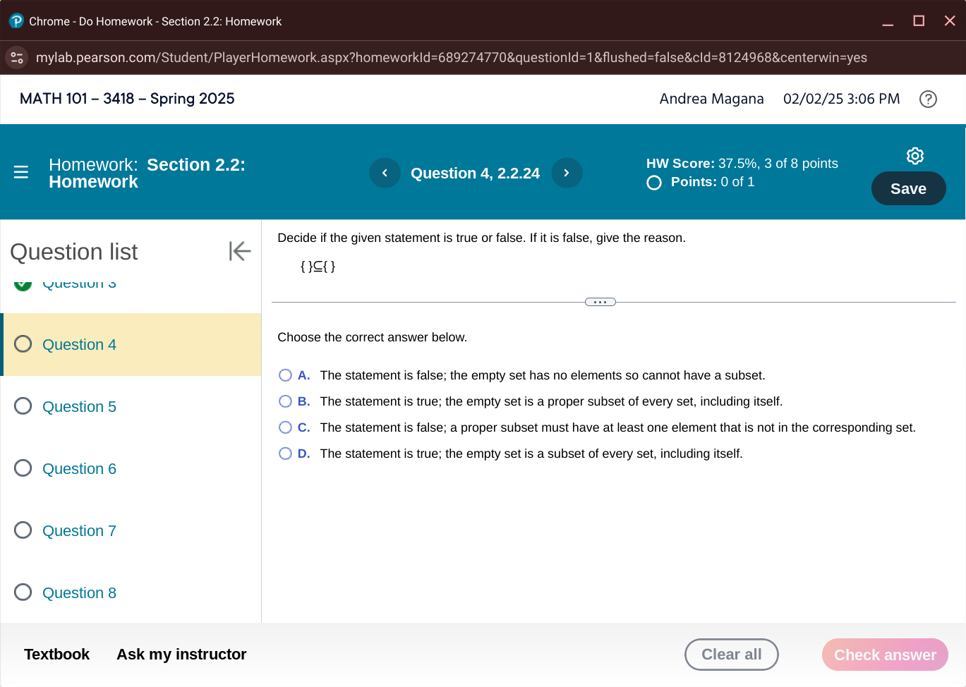 answer P Chrome - Do Homework - Section 2.2:
