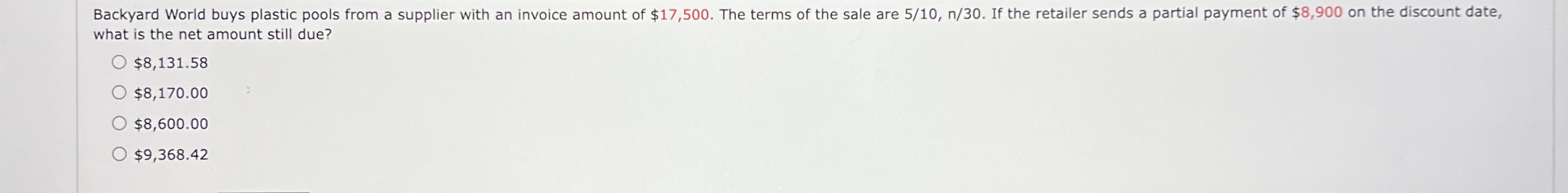 what is the net amount still due? $ 8 , 1 3 1 . 5