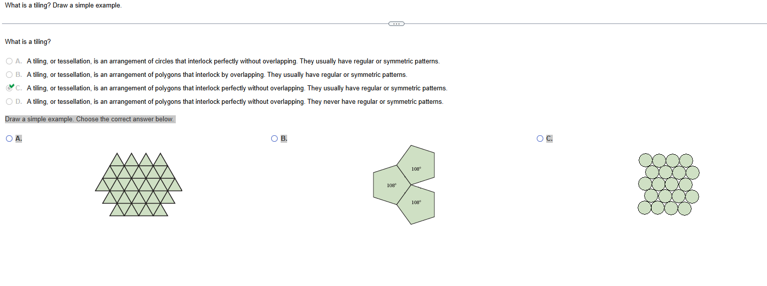 answer What is a tiling? Draw a simple example.