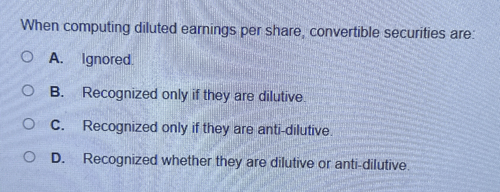 When computing diluted earnings per share,