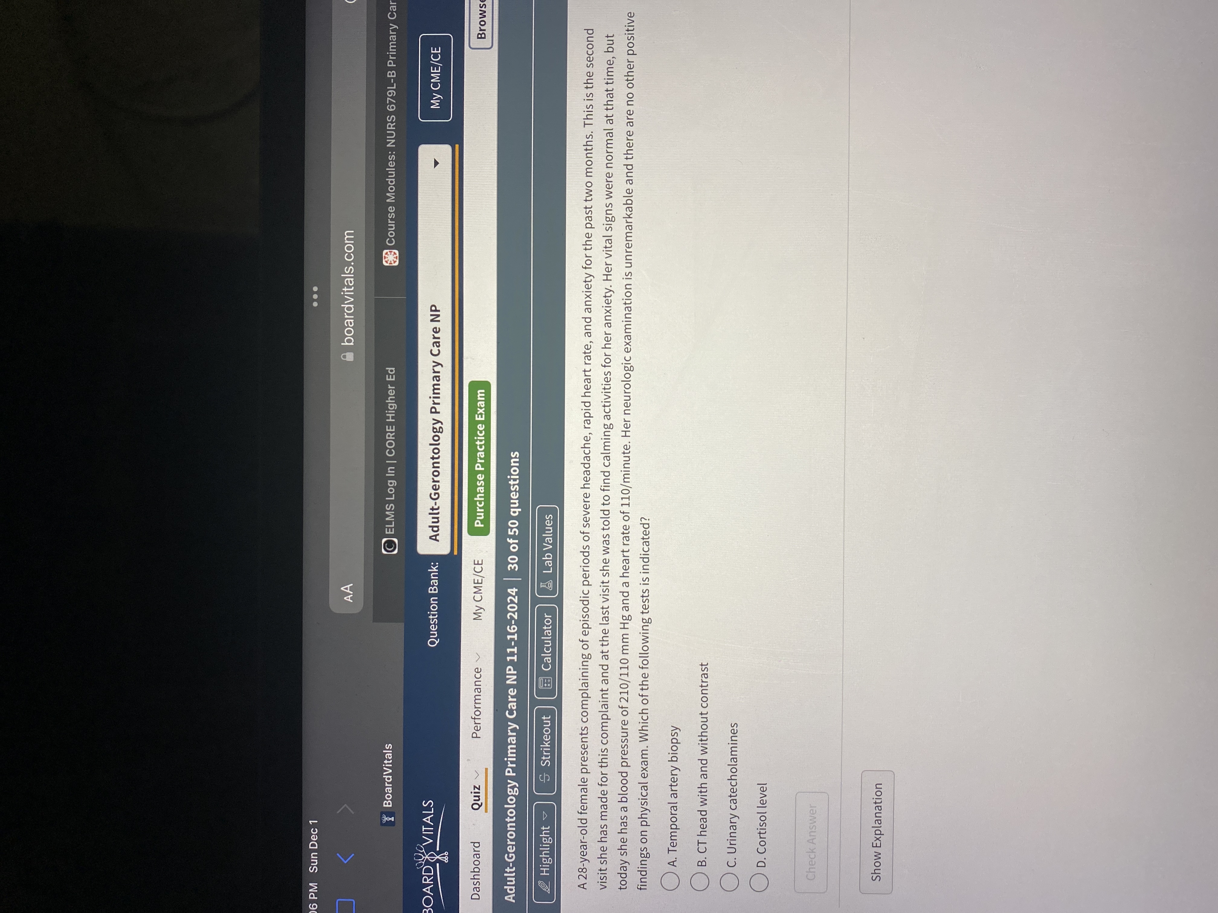 Answer 6 PM Sun Dec 1 .. . AA boardvitals.com