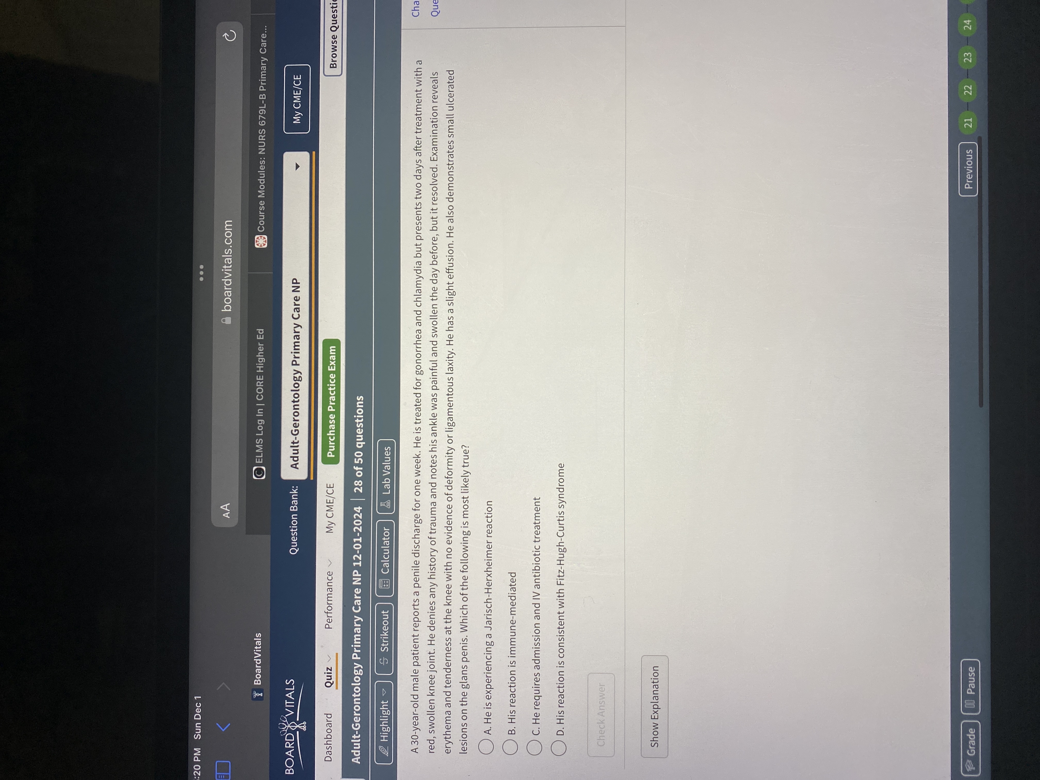 Answer 20 PM Sun Dec 1 . . . K AA boardvitals.com